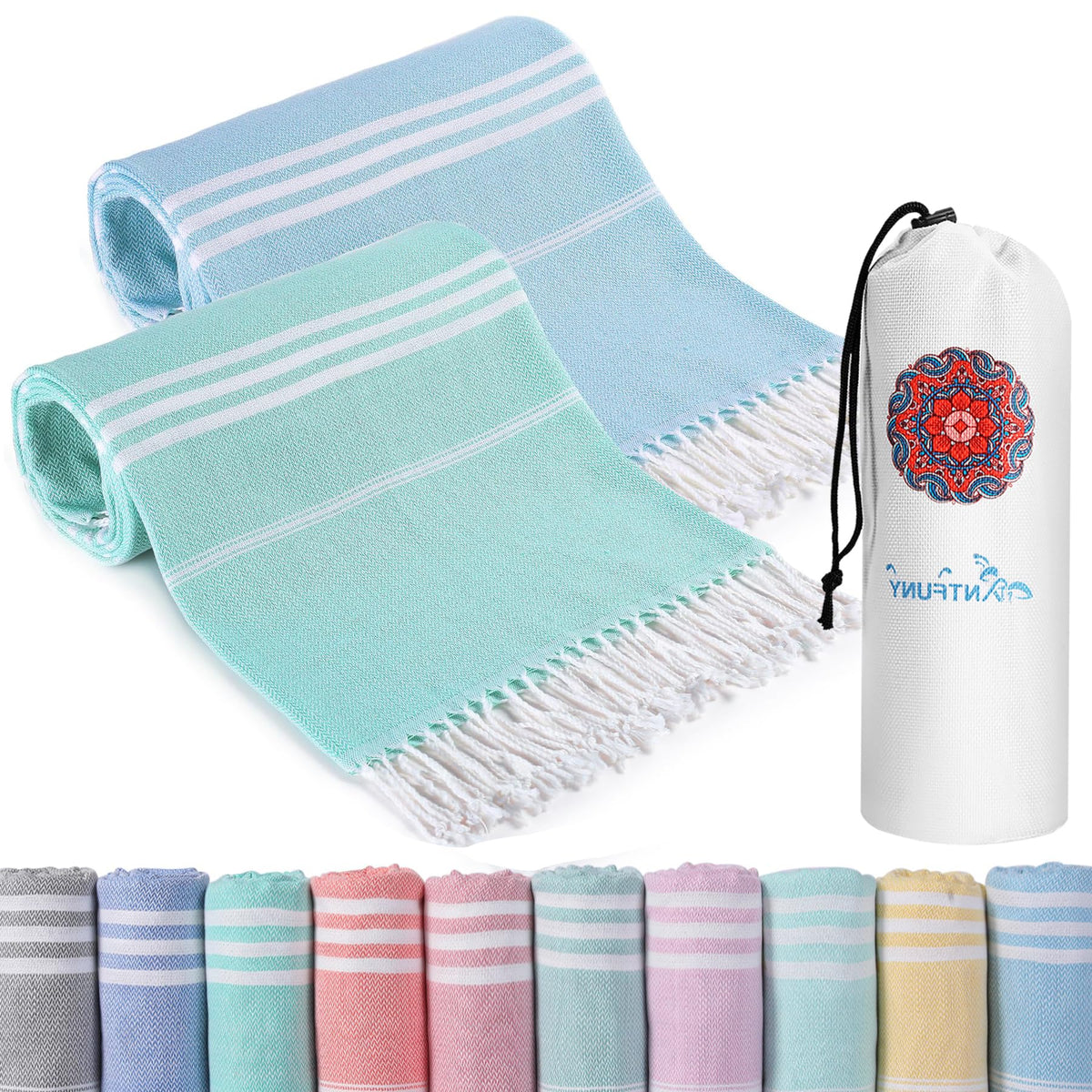 Turkish Beach Towels Vacation Essentials Quick Dry Sand Free Soft Absorbent Adult Oversized Bath Pool Swim Long Towel Lightweight Thin Fast Drying Over The Chair Towel Sand Repellent Anti Yellow