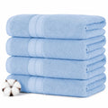 Modern Threads Spun Loft 6 Piece Bath Towel Set – 2 Bath Towels, 2 Hand Towels & 2 Washcloths – 100% Cotton, 600 GSM, Plush, Soft & Absorbent (Eucalyptus)