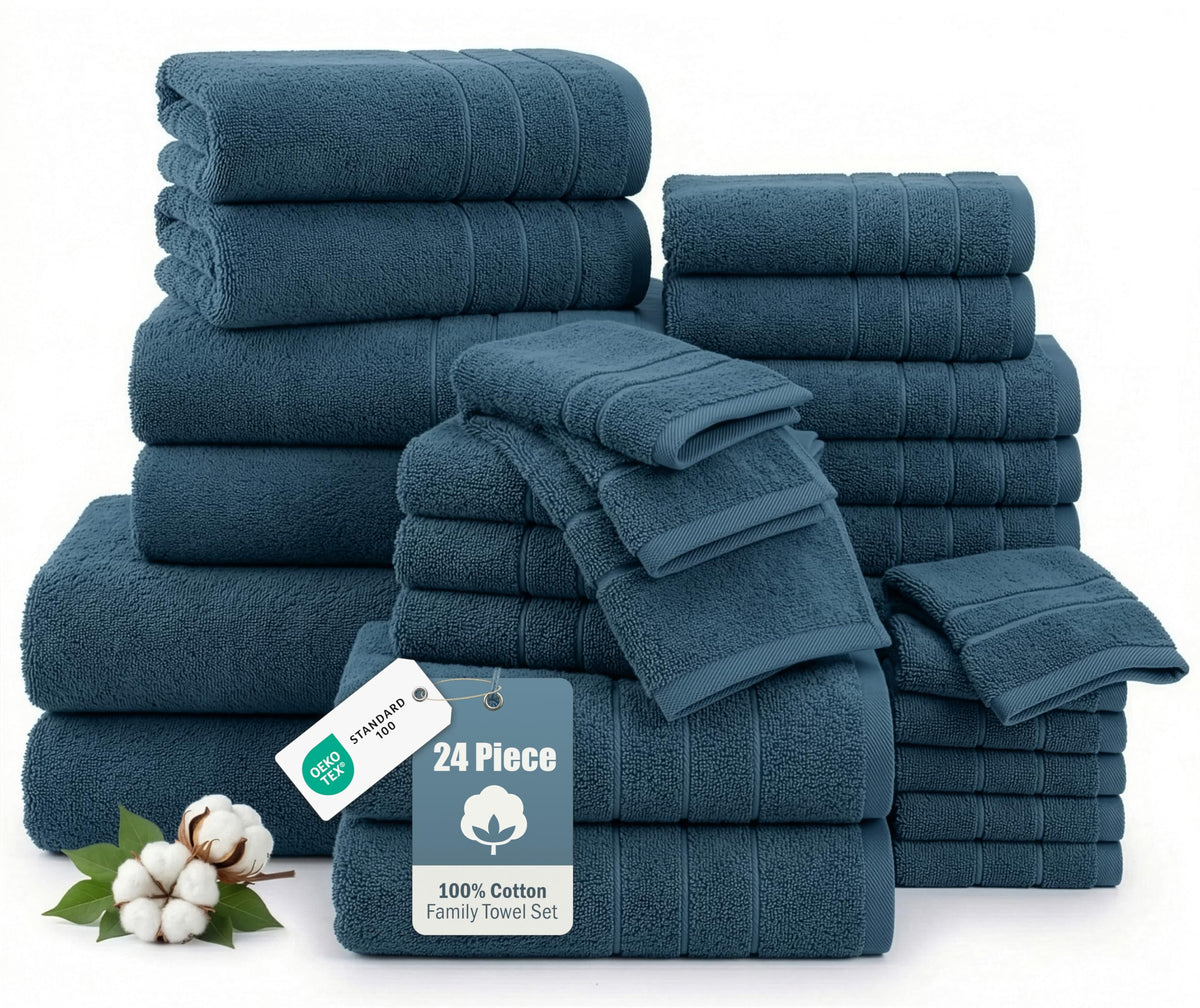Casa Platino Large Bath Towel Set Absorbent Quick Dry 100% Cotton - White