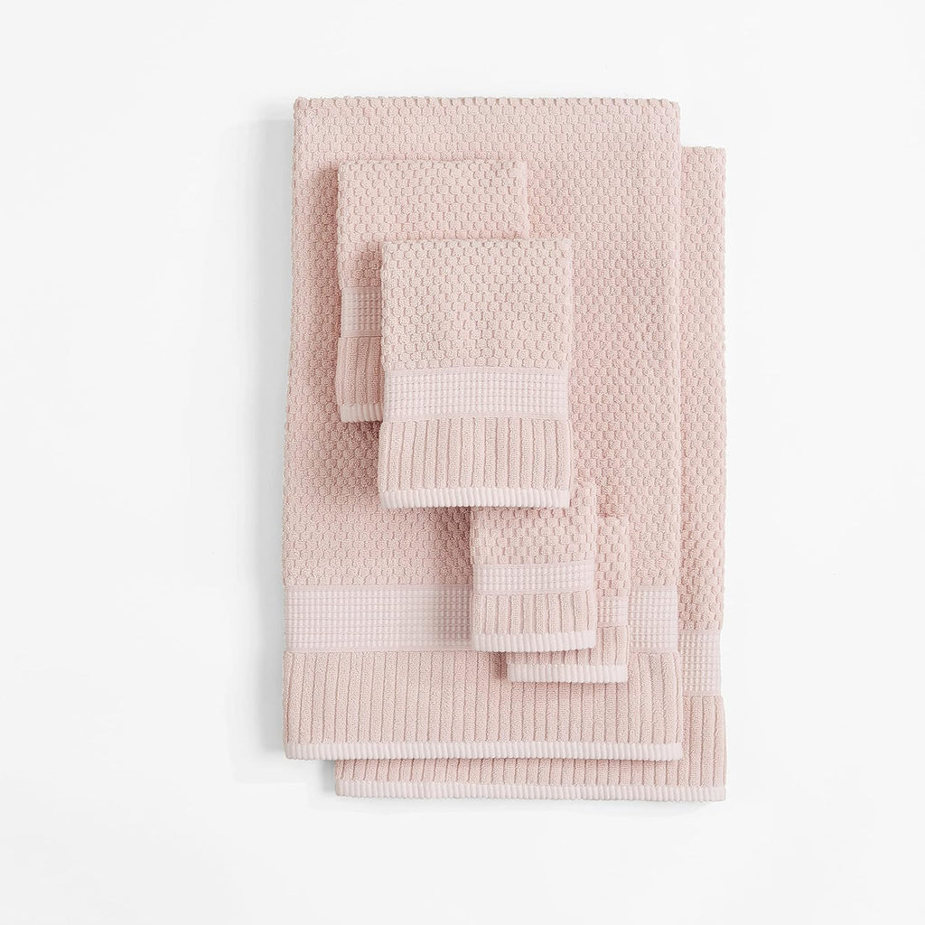NY Loft 100% Cotton 6-Piece Bath Towel Set | Pink | Oeko-TEX | Quick-Dry