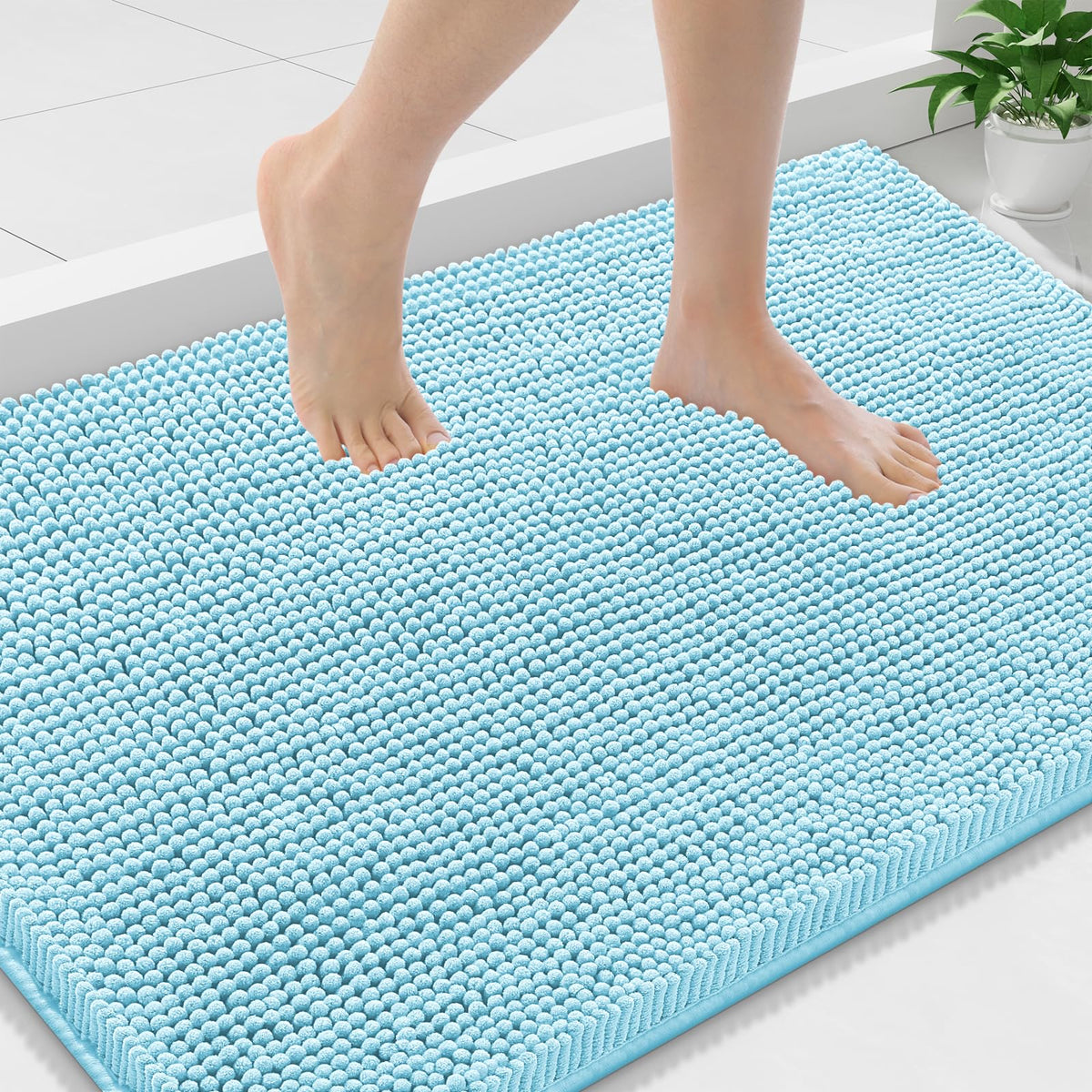 Smiry Bathroom Rugs 30X20, Luxury Chenille Extra Soft Absorbent Bath Mat