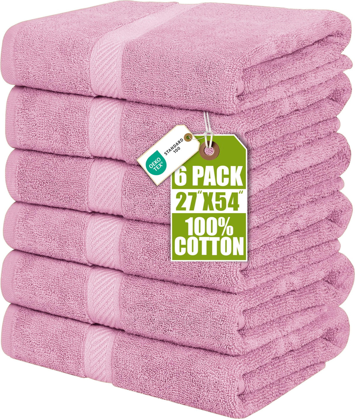 Utopia Towels 6 Pack Medium Bath Towels, 24x48 in, 500 GSM Cotton, Grey