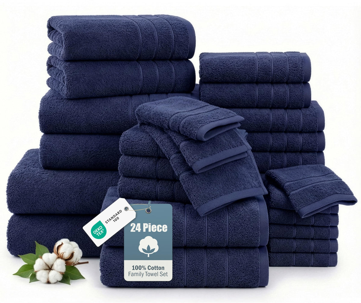 Casa Platino Large Bath Towel Set Absorbent Quick Dry 100% Cotton - White