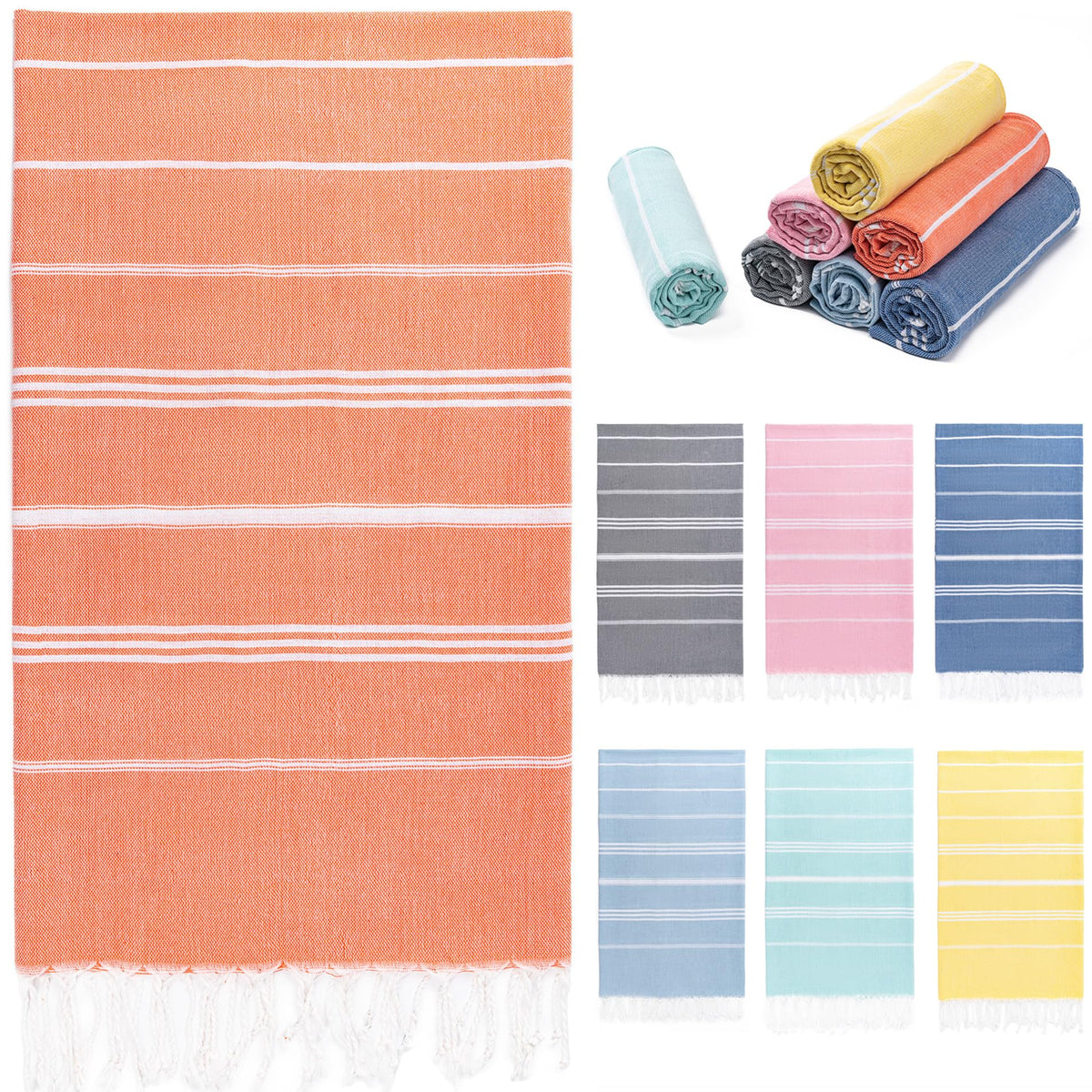 Turkish Beach Towel, 36"x71" Quick Dry Sand Free Oversized Towel, Aqua