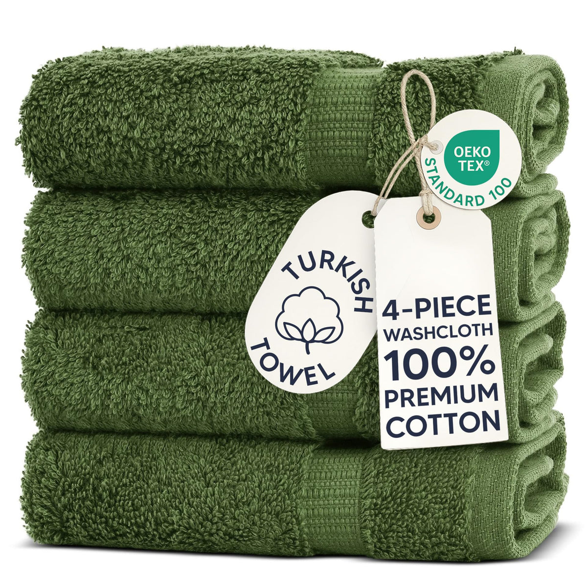 Chakir Turkish Linens 100% Cotton 4-Pack Bath Towels 27x54, Gray