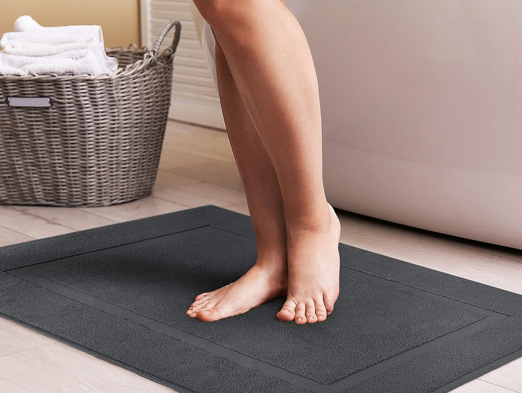 Utopia Towels Cotton Bath Mat, 21x34 in, 2 Pack, Grey