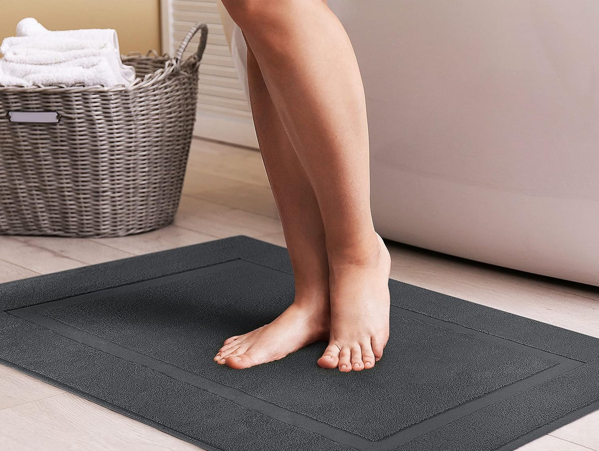 Utopia Towels Cotton Bath Mat, 21x34 in, 2 Pack, Grey