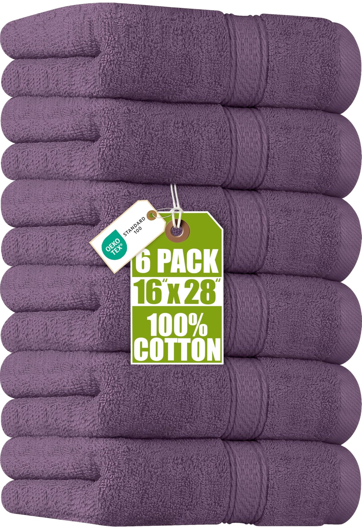 Utopia Towels 6 Pack Premium Hand Towels, 16x28 in, 600 GSM Cotton, Grey