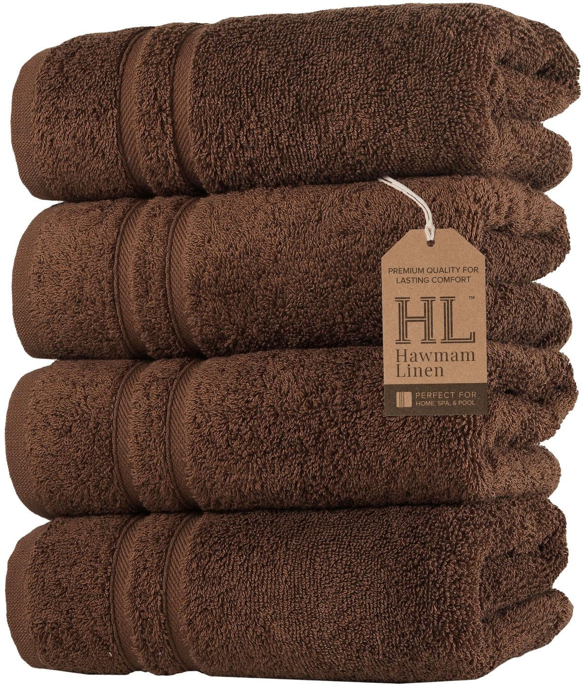 Hawmam Linen White Bath Towels 4 Pack 27 x 54 Inches 100% Turkish Cotton Soft Lightweight and Highly Absorbent Quick Drying Towels, Premium Quality Perfect for Daily Use