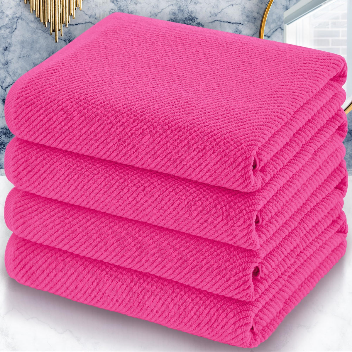 VOOVA & MOVAS 6PC Towel Set, 100% Cotton, Dark Grey