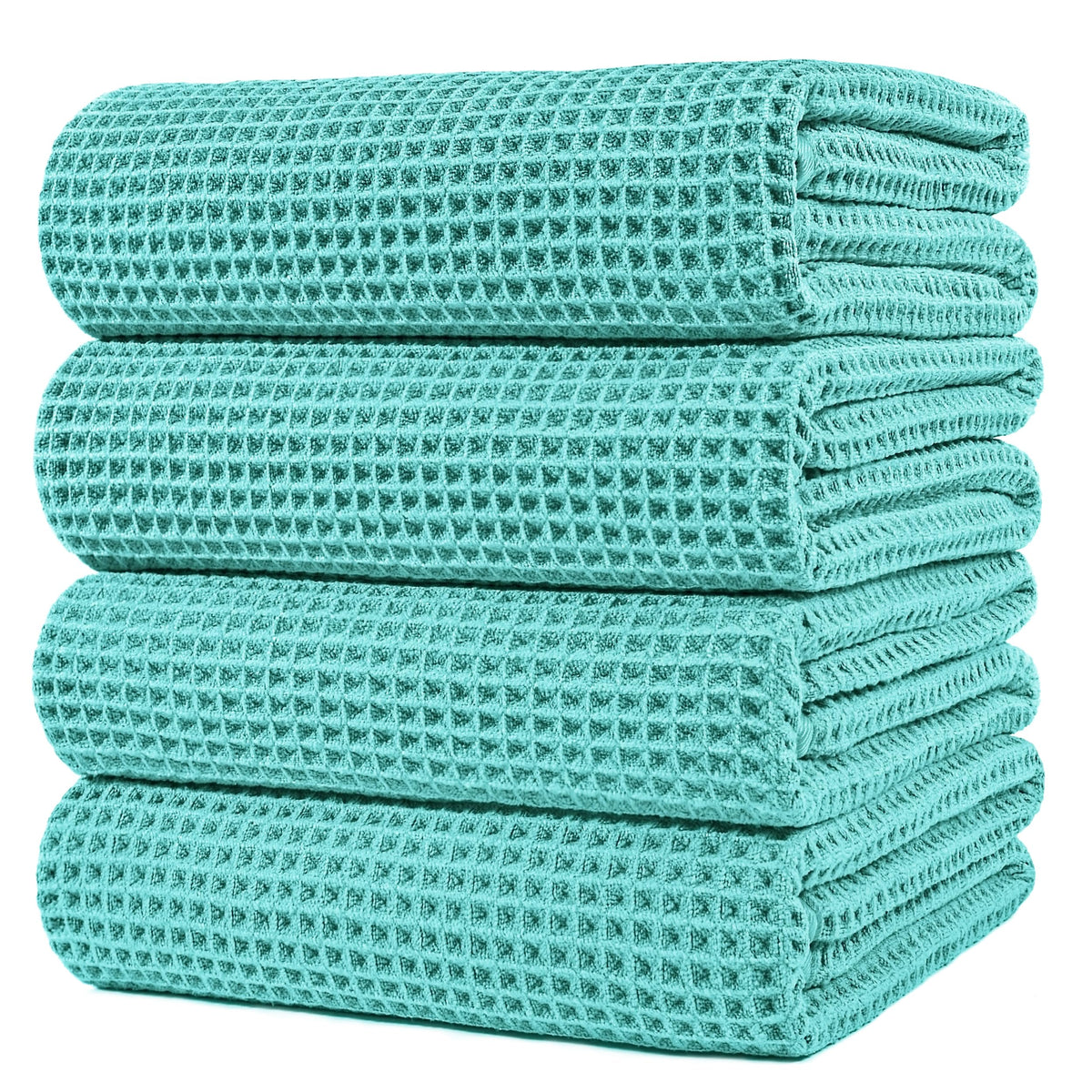 POLYTE 430 GSM Poly Blend Microfiber Quick Dry Waffle Bath Towel, 30x60 in