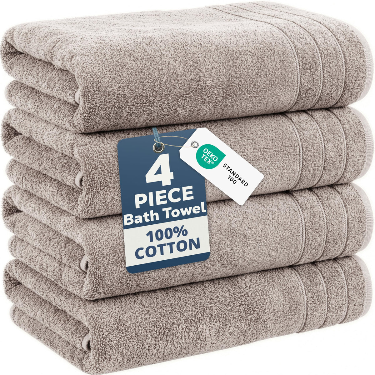 Casa Platino Bath Towels 100% Cotton 2 Piece Soft Absorbent - White