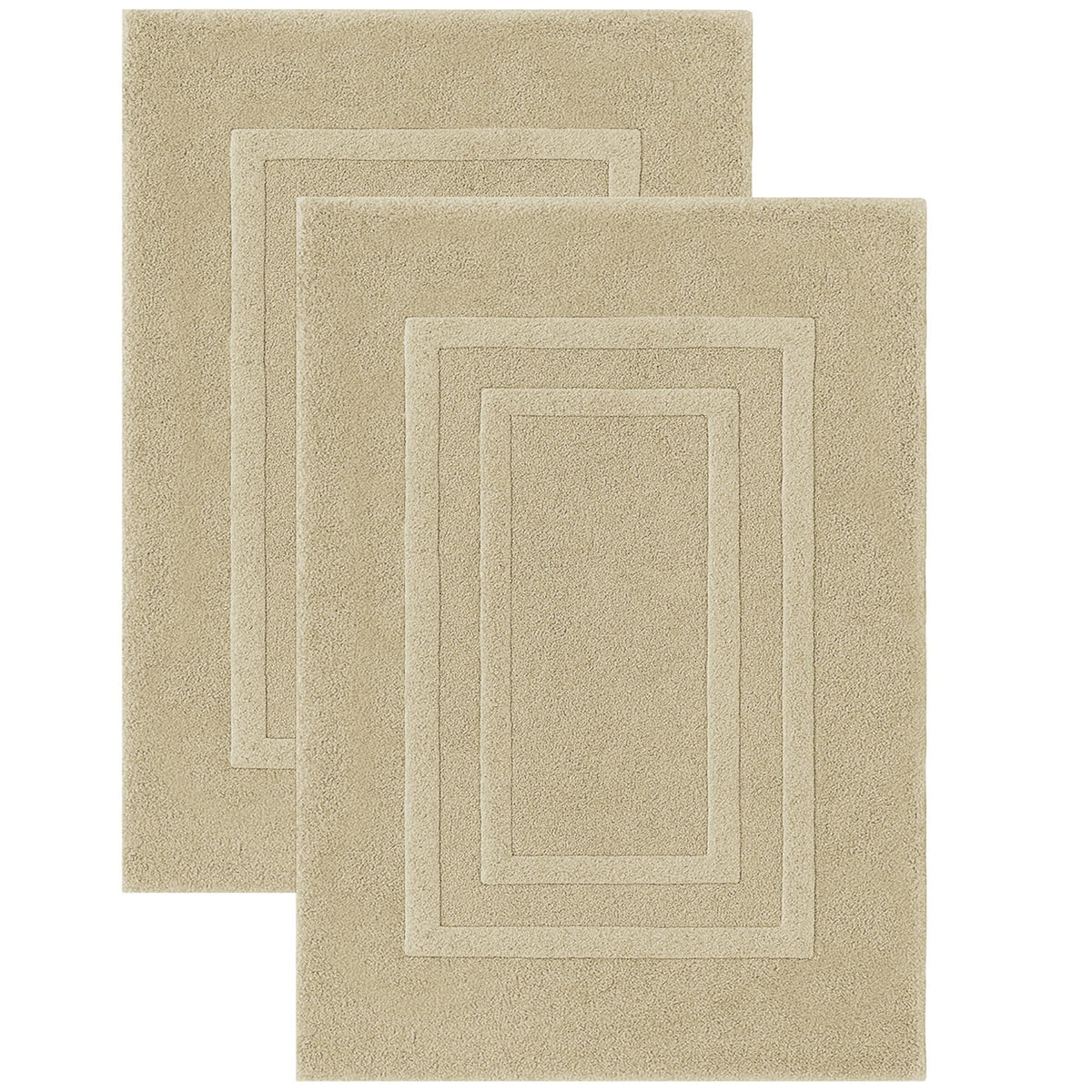 GOLD TEXTILES Premium Black Bath Mat - 2 Pack 22x34 Inches - Not a Bathroom Rug - 100% Ring Spun Cotton - Highly Absorbent & Non Slip Shower Bathroom Floor Mat Towel - Machine Washable