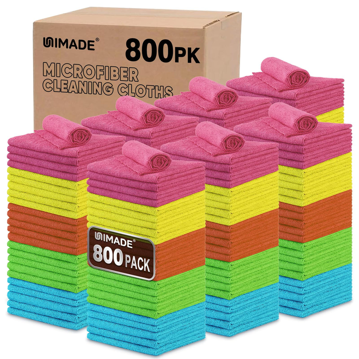 UNIMADE Shop Towels, 100 Pack Commercial Grade Work Rags Microfiber Towel