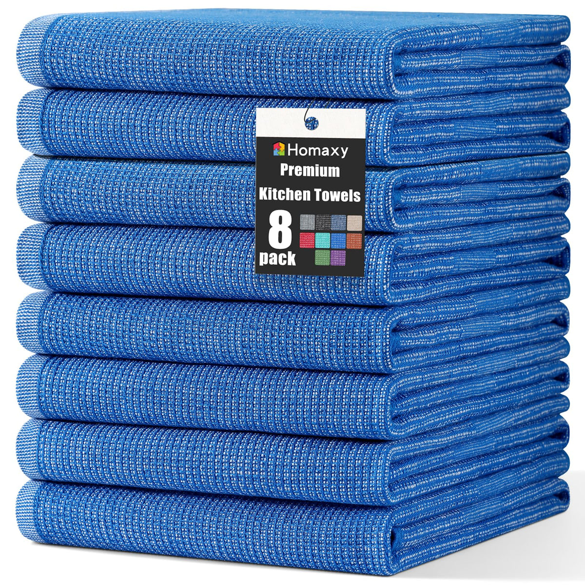Homaxy 380 GSM Cotton Premium Kitchen Towels 6 Pack, 18"x 28", Khaki