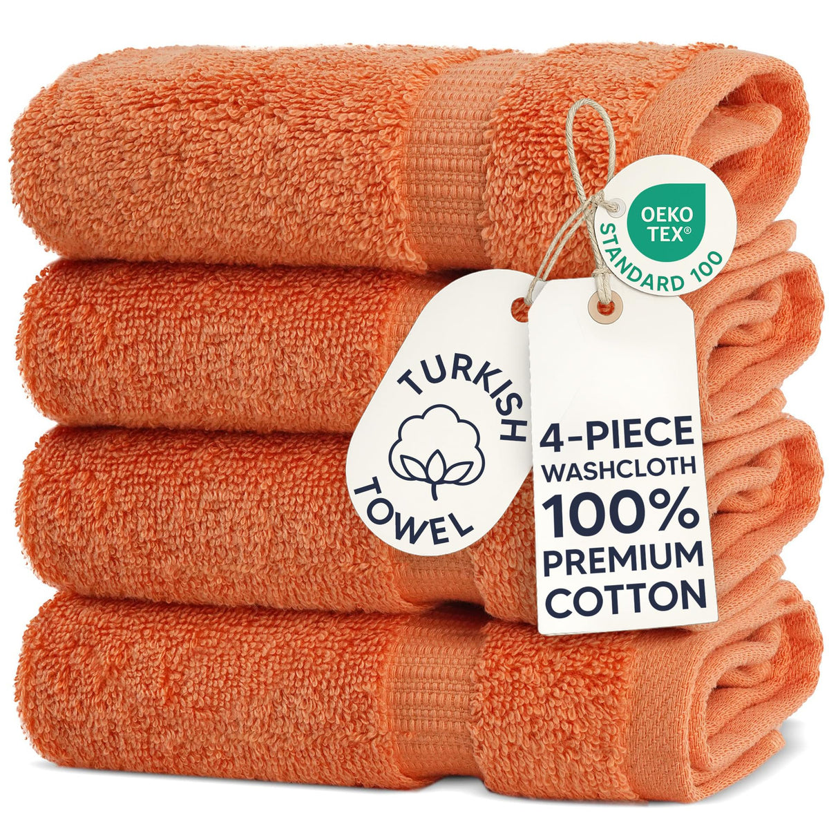 Chakir Turkish Linens 100% Cotton 4-Pack Bath Towels 27x54, Gray