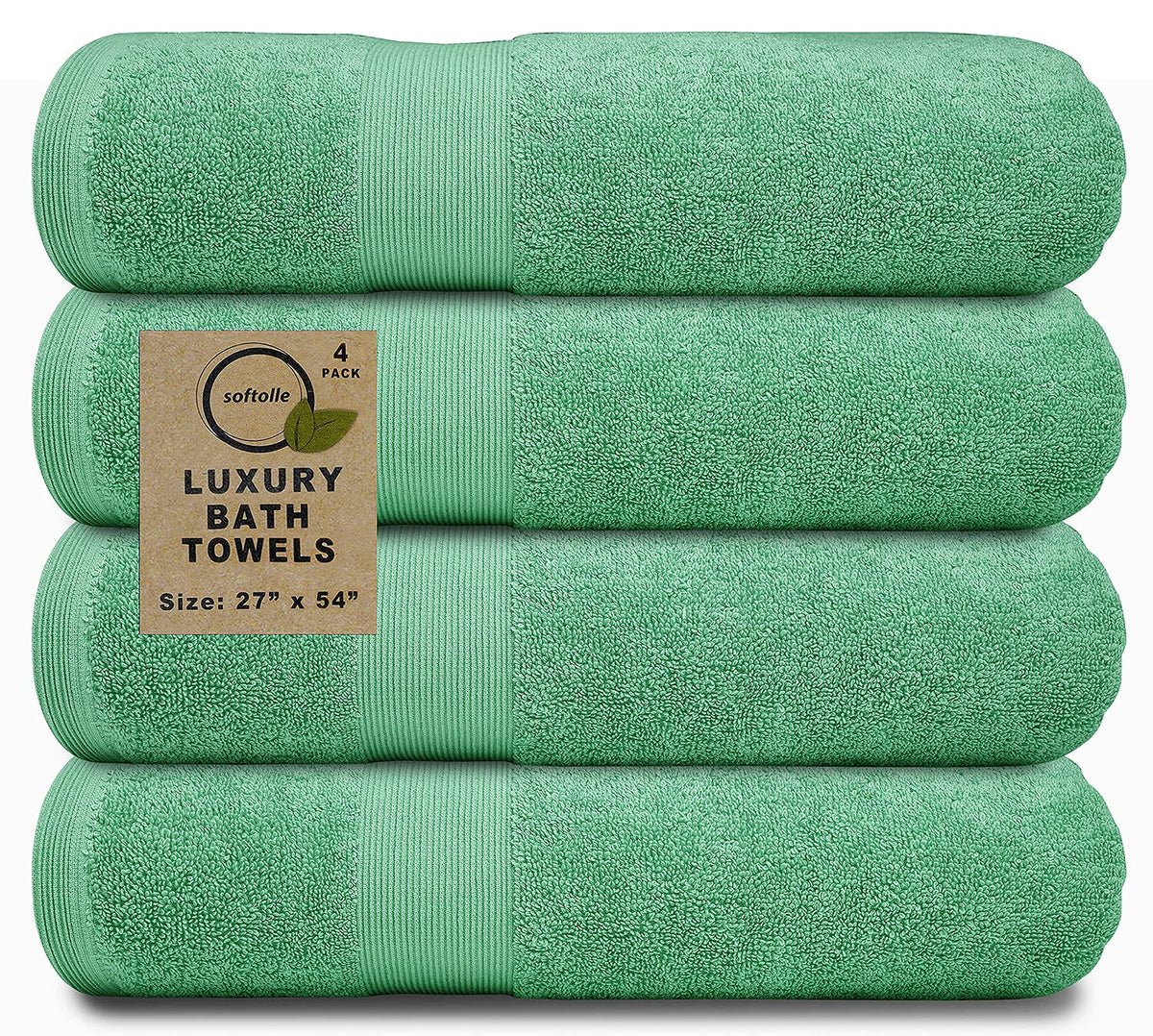 Luxury Bath Towels Set of 4 (27” x 54”) | Towels for Bathroom | Super Soft | Highly Absorbent Towels for Home, Spa, Gym (Cream)