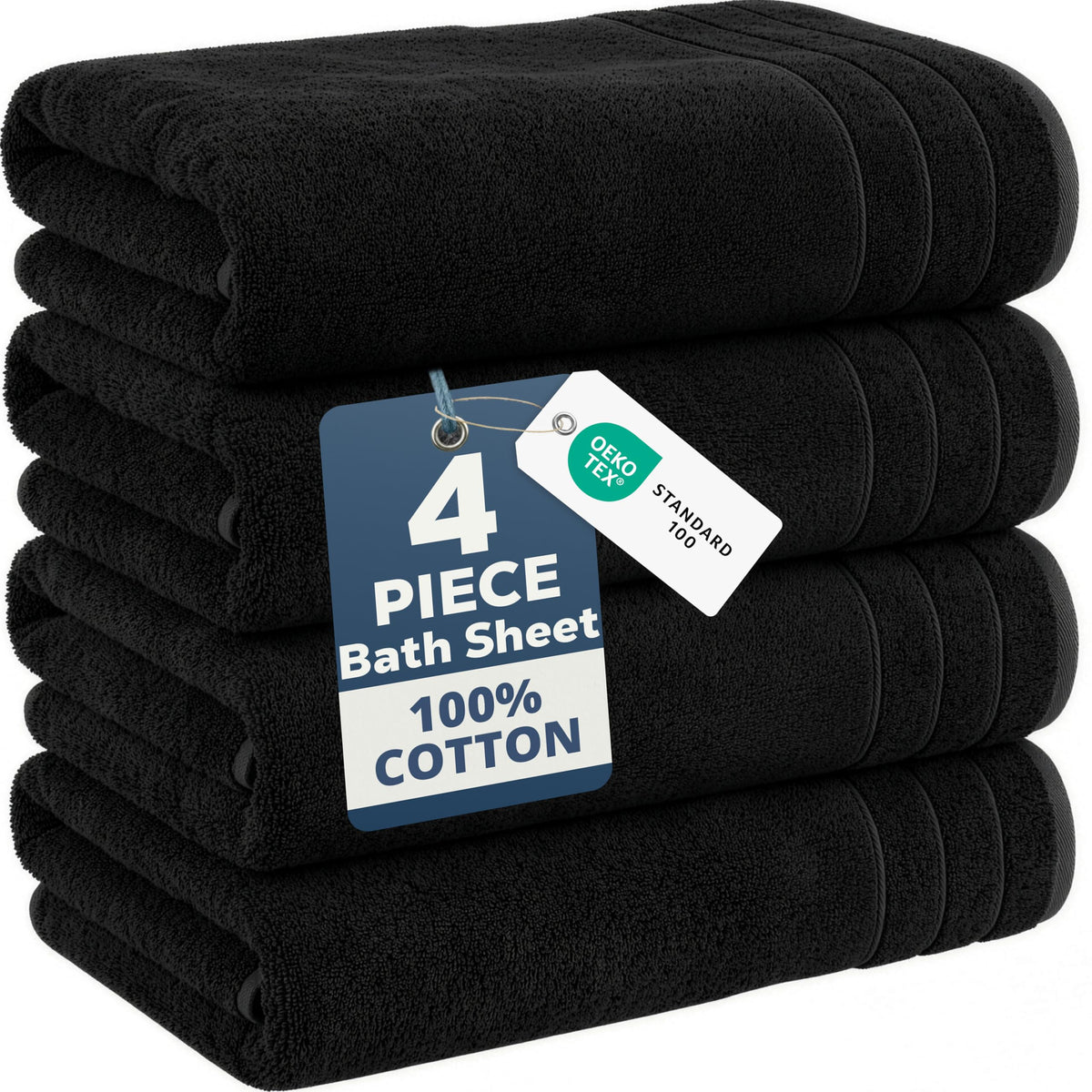 Casa Platino Bath Towels 100% Cotton 2 Piece Soft Absorbent - White