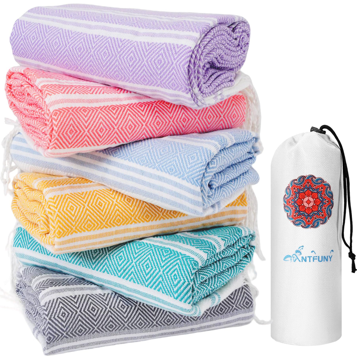 Turkish Beach Towels Vacation Essentials Quick Dry Sand Free Soft Absorbent Adult Oversized Bath Pool Swim Long Towel Lightweight Thin Fast Drying Over The Chair Towel Sand Repellent Anti Yellow