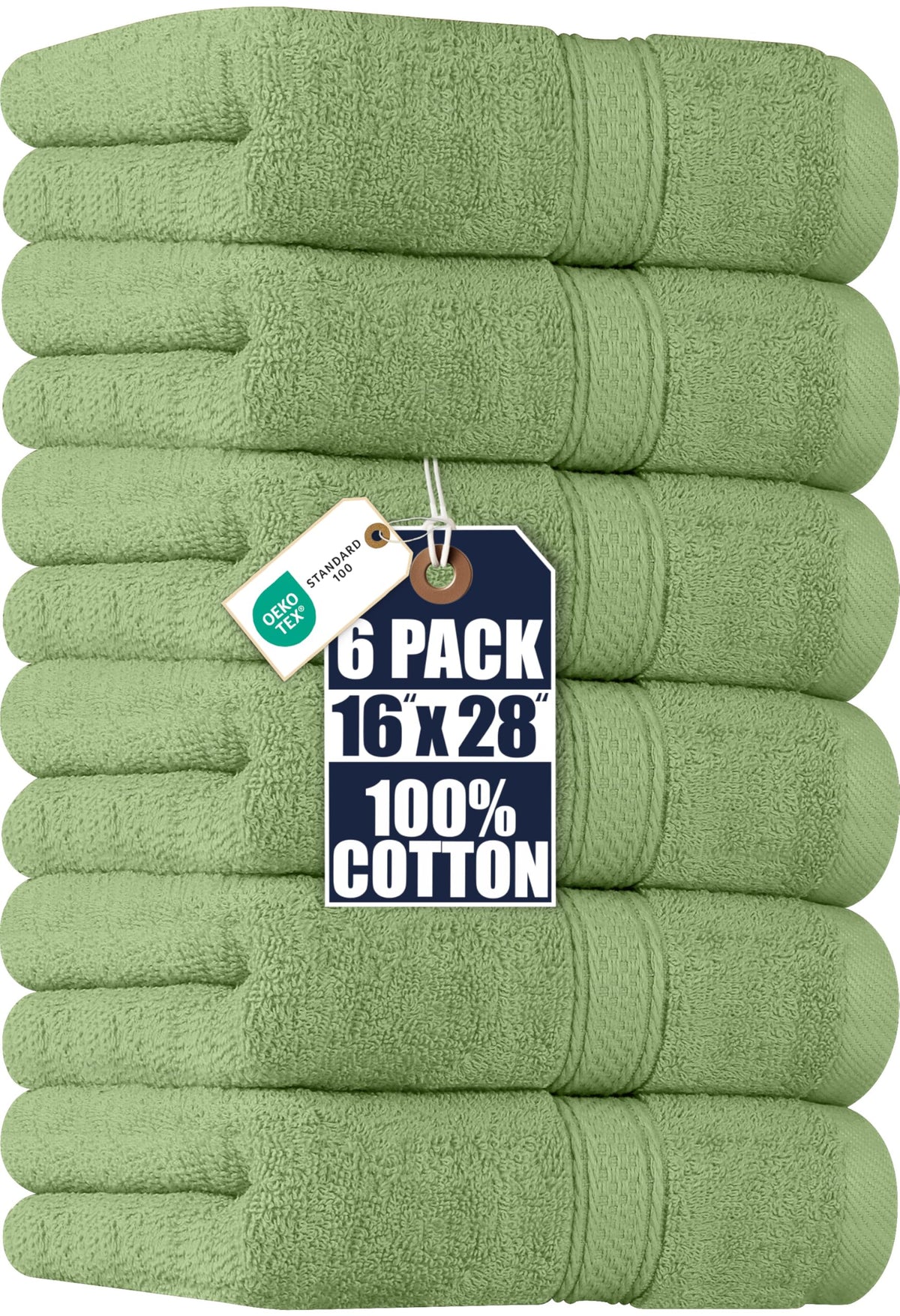 Utopia Towels 6 Pack Premium Hand Towels, 16x28 in, 600 GSM Cotton, Grey