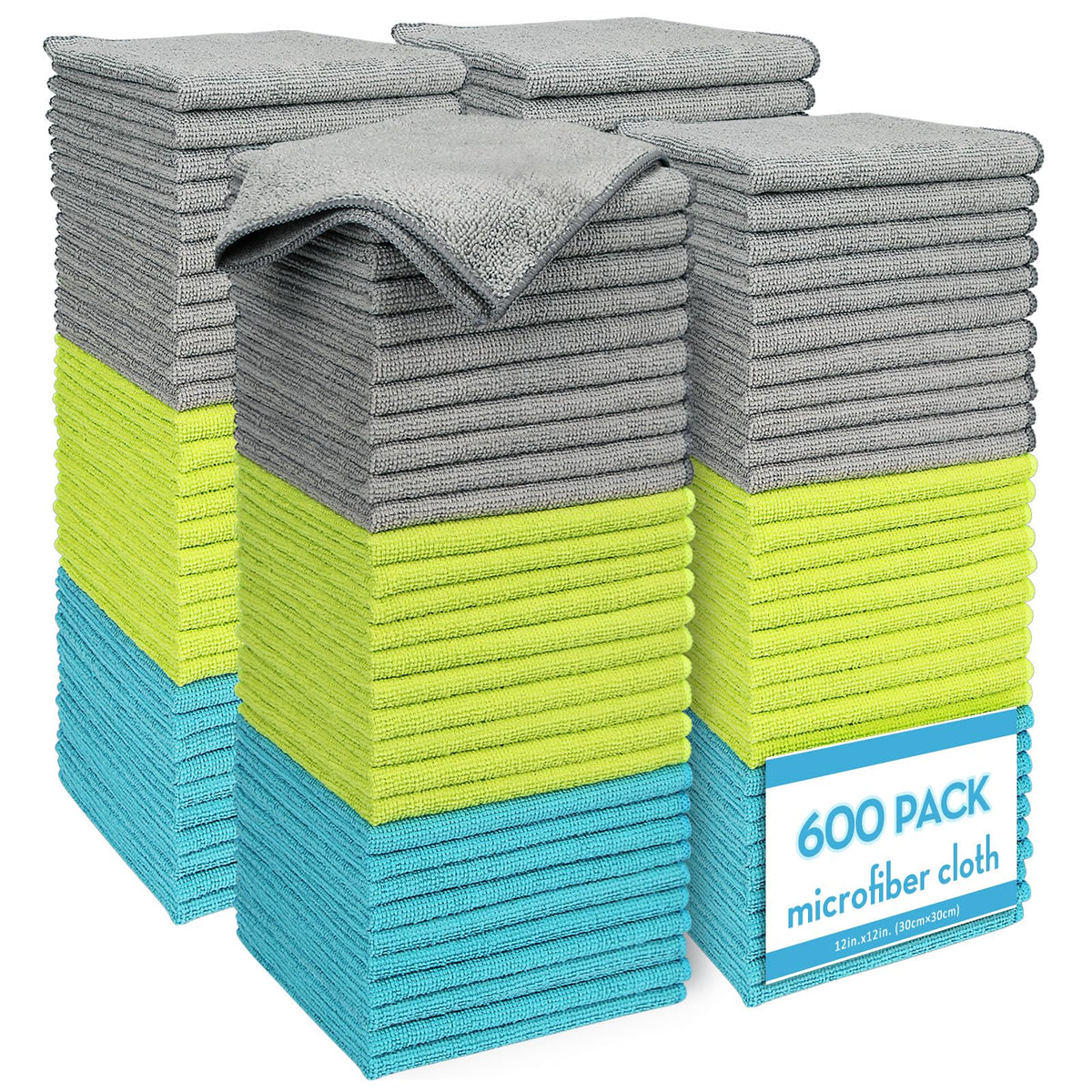 AIDEA Microfiber Cleaning Cloth-50PK, Microfiber Towels for Cars 12"x12"