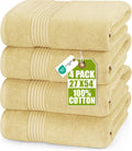 Utopia Towels 4 Pack Bath Towels Set, 27 by 54 Inches, 100% Ring Spun Cotton, Quick Dry, Highly Absorbent, Soft Feel Towels, Perfect for Daily Use, Grey