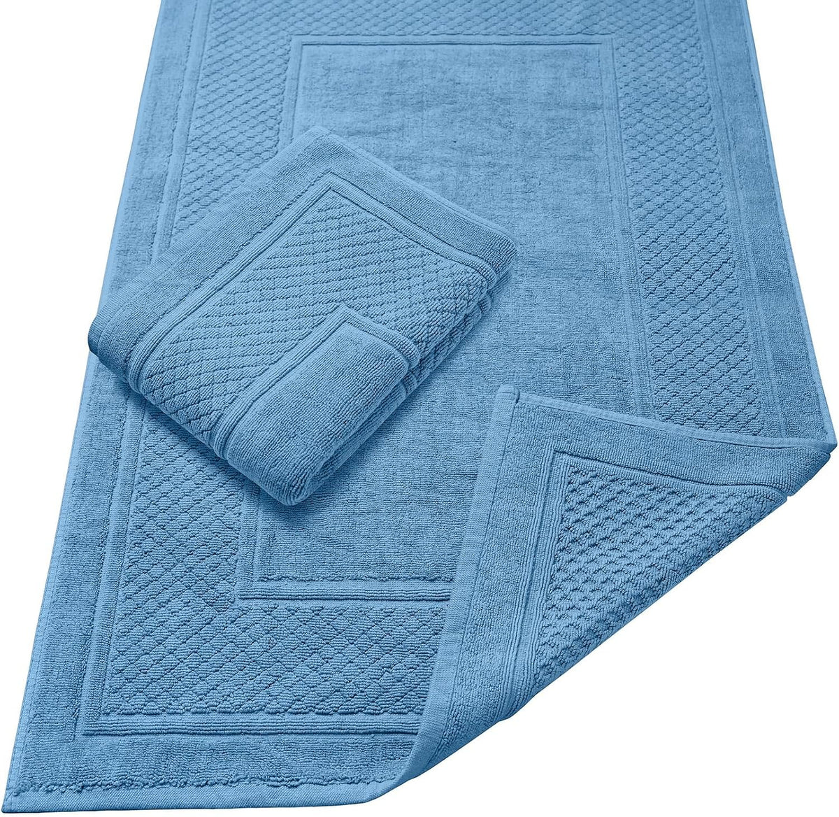 Avalon Towels Grey Bath Mat - 100% Cotton Set of 2 Absorbent Bathmat - Bathroom Mats Quick Dry Bath Mats for Bathrooms (22x34 Inches)