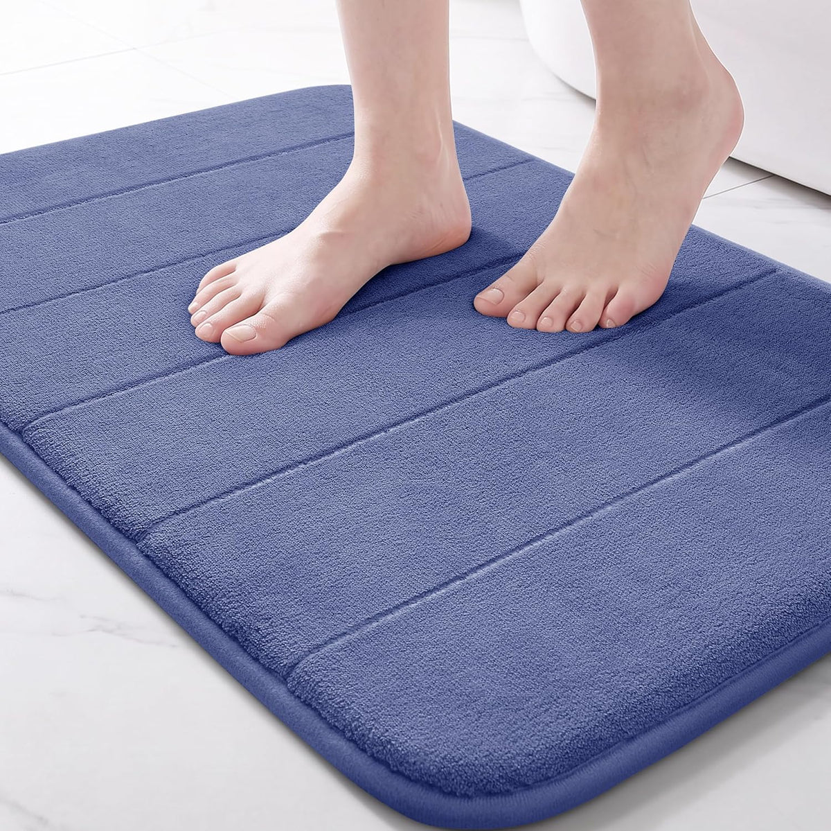 Yimobra Memory Foam Bath Mat, Super Soft Absorbent Bathroom Rug Non Slip, Quick Dry, Machine Washable Floor Carpet for Tub Shower, Home Decor Accessories, 24x17, Grey