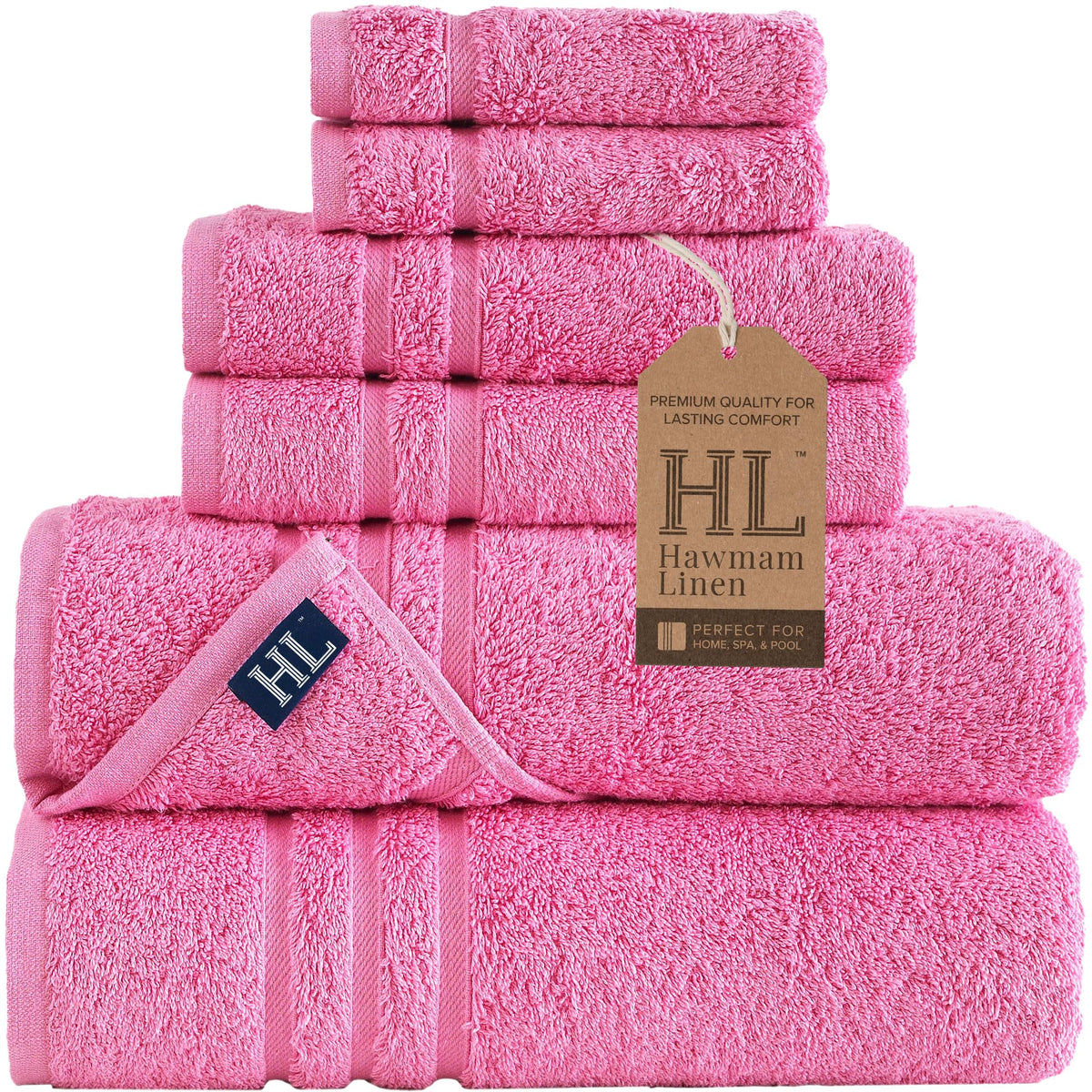 Hawmam Linen White Bath Towels 4 Pack 27 x 54 Inches 100% Turkish Cotton Soft Lightweight and Highly Absorbent Quick Drying Towels, Premium Quality Perfect for Daily Use