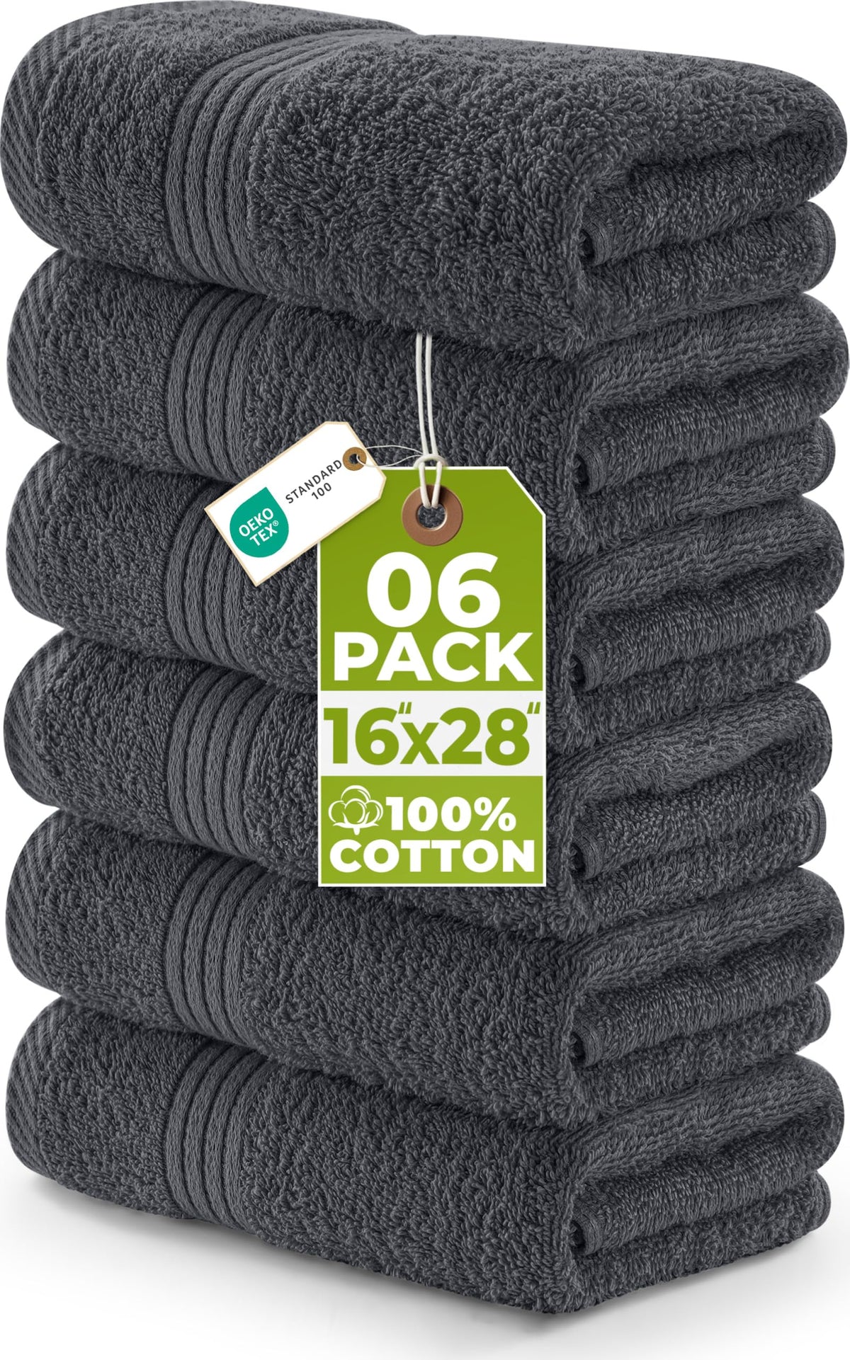 Utopia Towels 6 Piece Hand Towels Set, 16x28 in, 100% Cotton, Navy