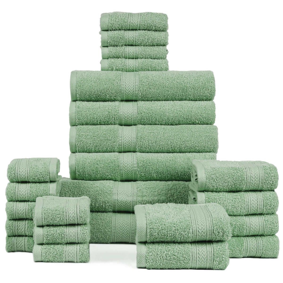 HILLFAIR 900 GSM 100% Cotton Floor Towels - 2 Piece Towels Set - Ocean Blue