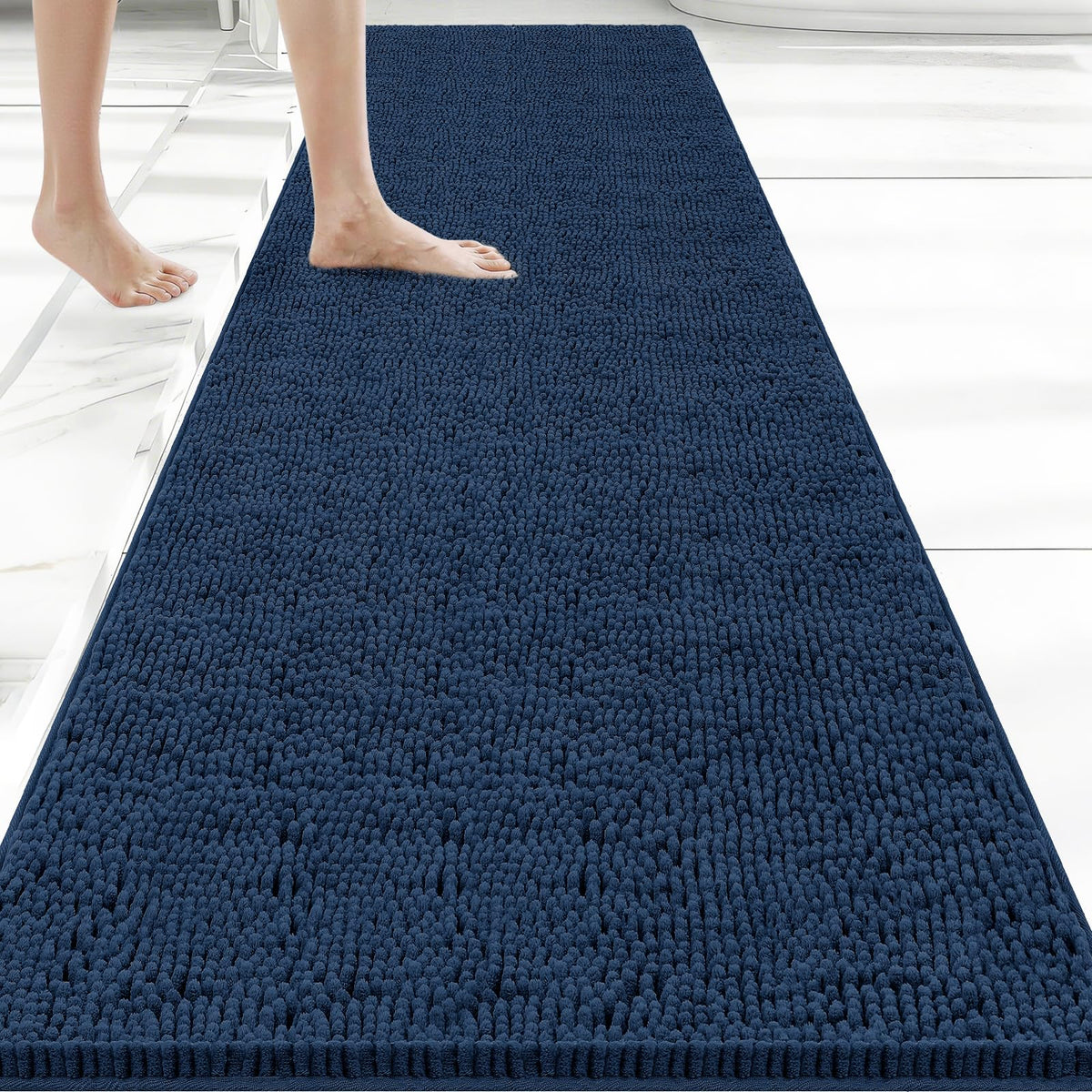 Bcoimo Small Bath Rug Mat,Sage Chenille High Absorbent Bathroom Floor Mats