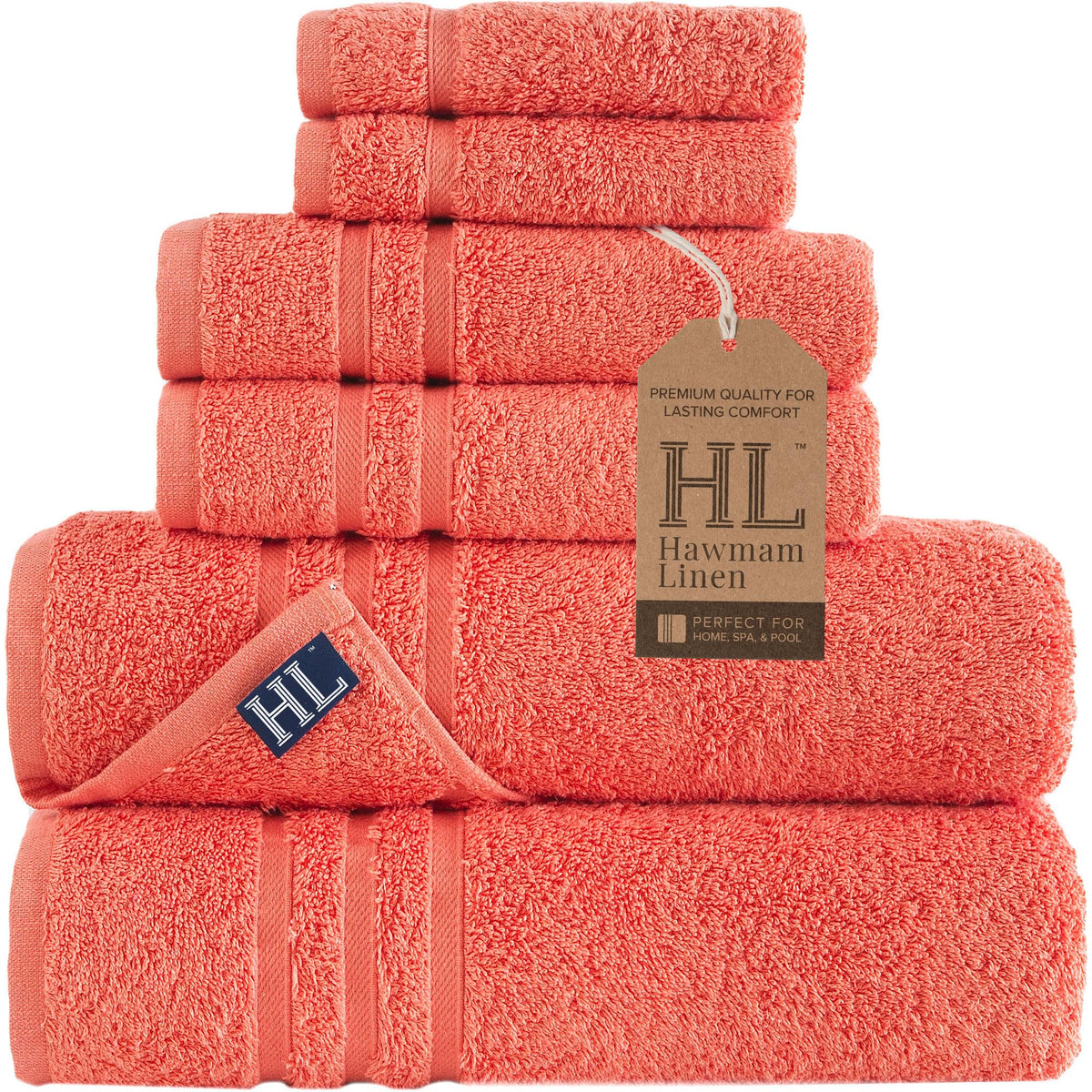 Hawmam Linen White Bath Towels 4 Pack 27 x 54 Inches 100% Turkish Cotton Soft Lightweight and Highly Absorbent Quick Drying Towels, Premium Quality Perfect for Daily Use