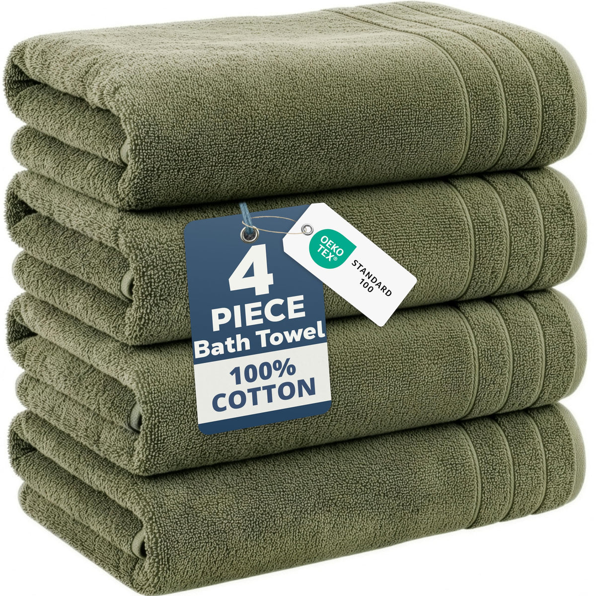 Casa Platino Bath Towels 100% Cotton 2 Piece Soft Absorbent - White