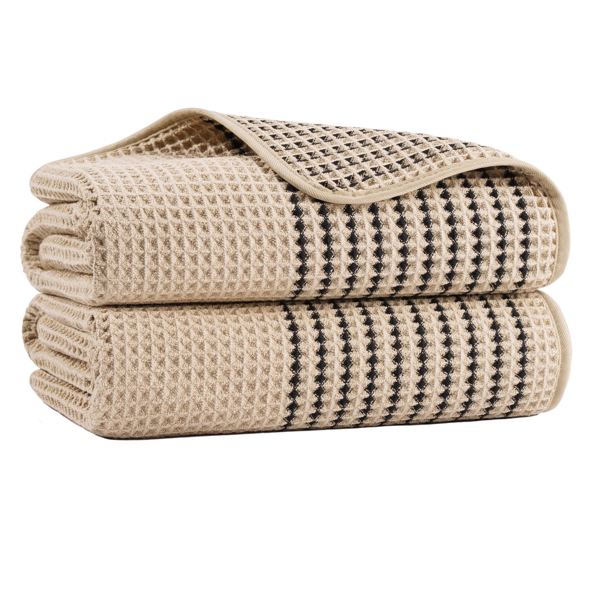 MICROFI New Microfiber Waffle Bath Towels, 2 Pieces, Oversized, Soft, Absorbent, Fast Drying, Lint Free 430 GSM (30''x60''/76cm x 152cm)