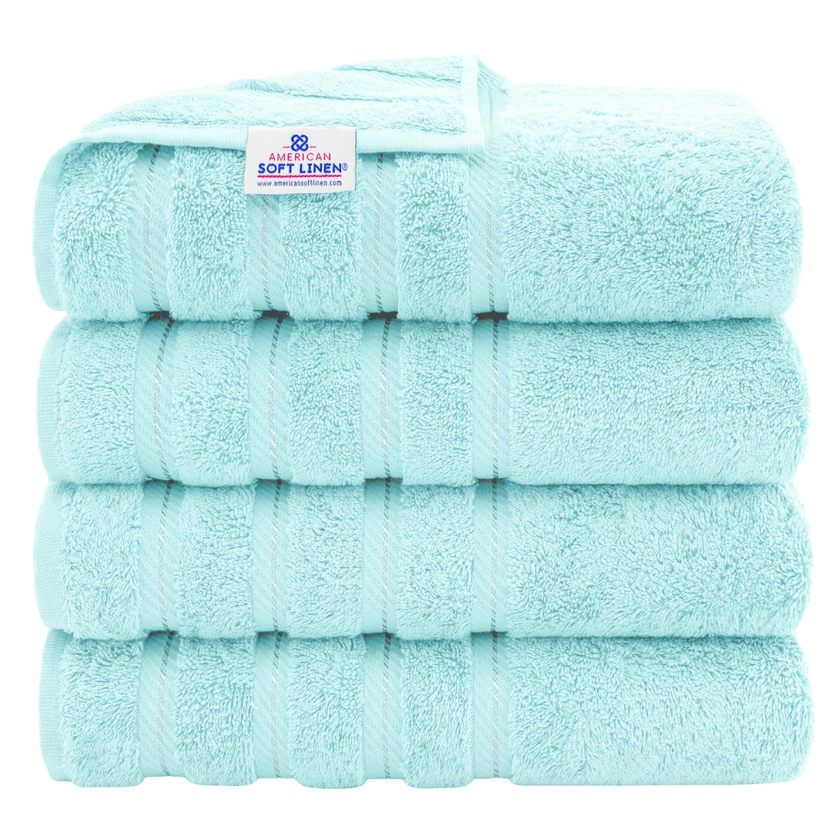 American Soft Linen 100% Cotton Luxury Turkish Towels, 4 PC Bath Towel Set