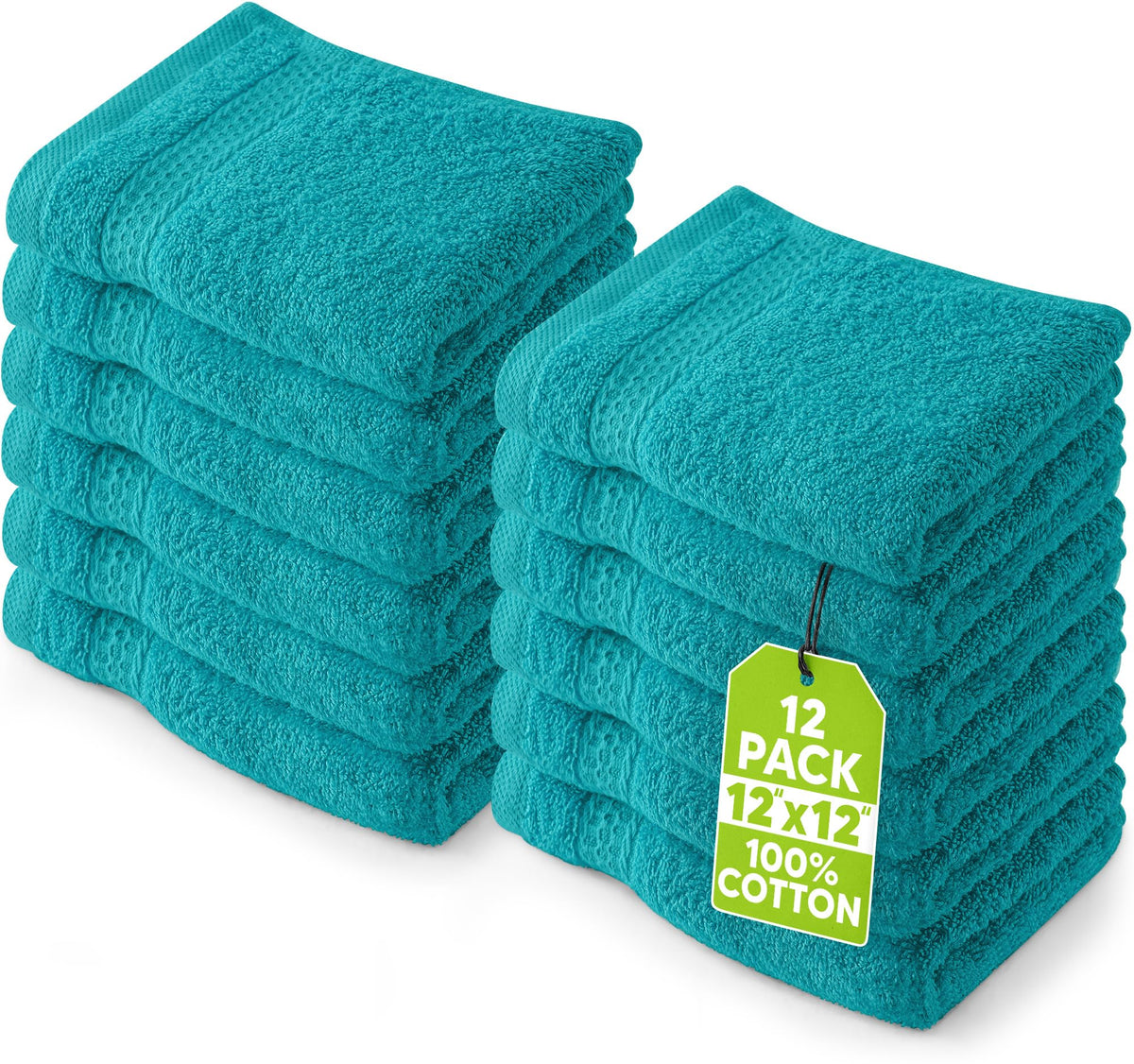 Utopia Towels 12 Pack Premium Wash Cloths, 12x12 in, 100% Cotton, White