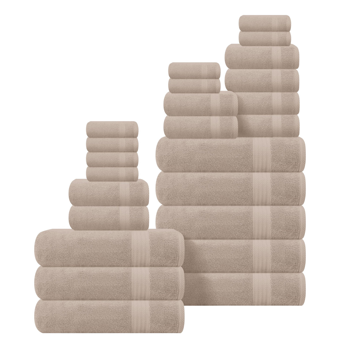 GLAMBURG Ultra Soft 8-Piece Towel Set - 100% Pure Ringspun Cotton, Contains 2 Oversized Bath Towels 27x54, 2 Hand Towels 16x28, 4 Wash Cloths 13x13 - Ideal for Everyday use, Hotel & Spa - Black