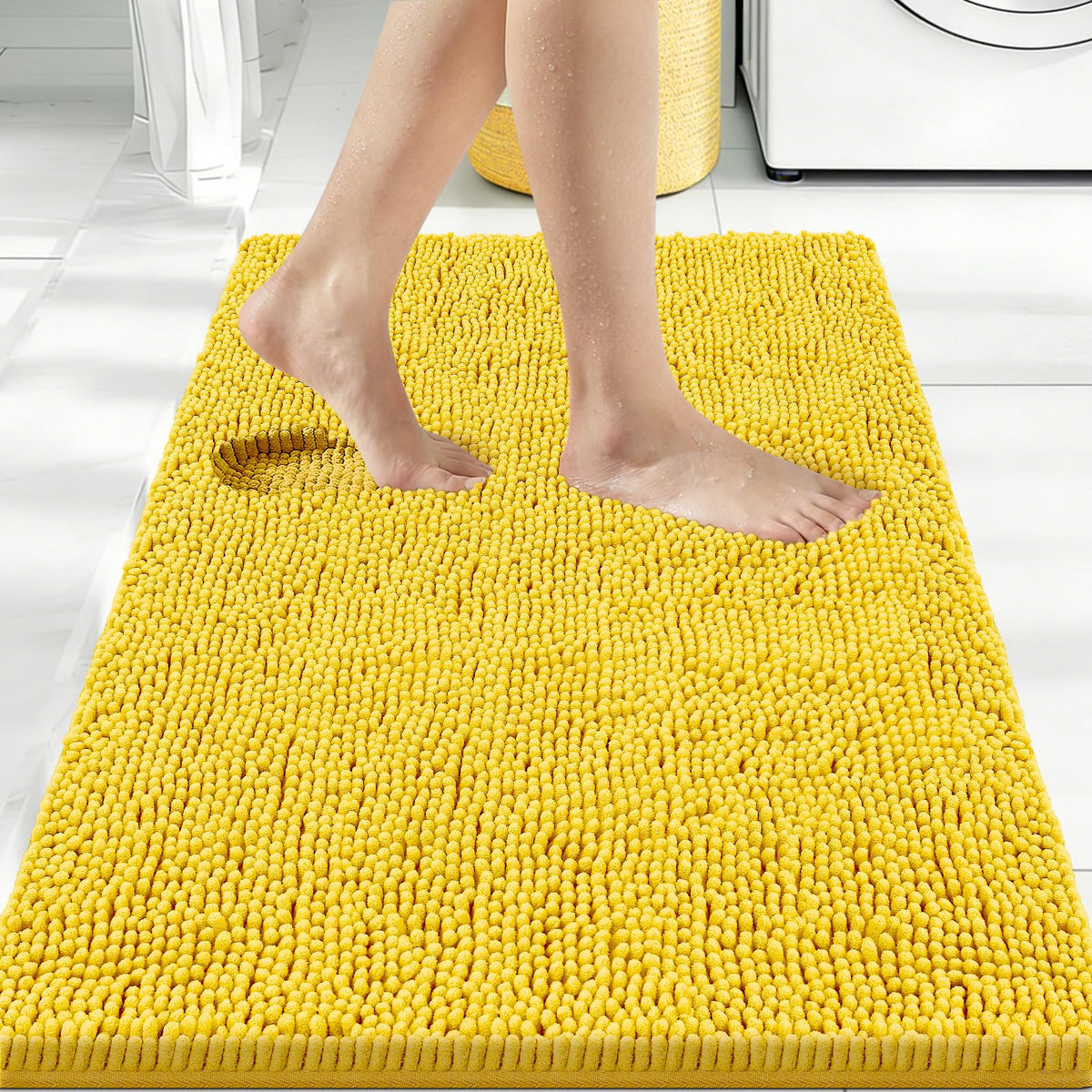 Bcoimo Small Bath Rug Mat,Sage Chenille High Absorbent Bathroom Floor Mats