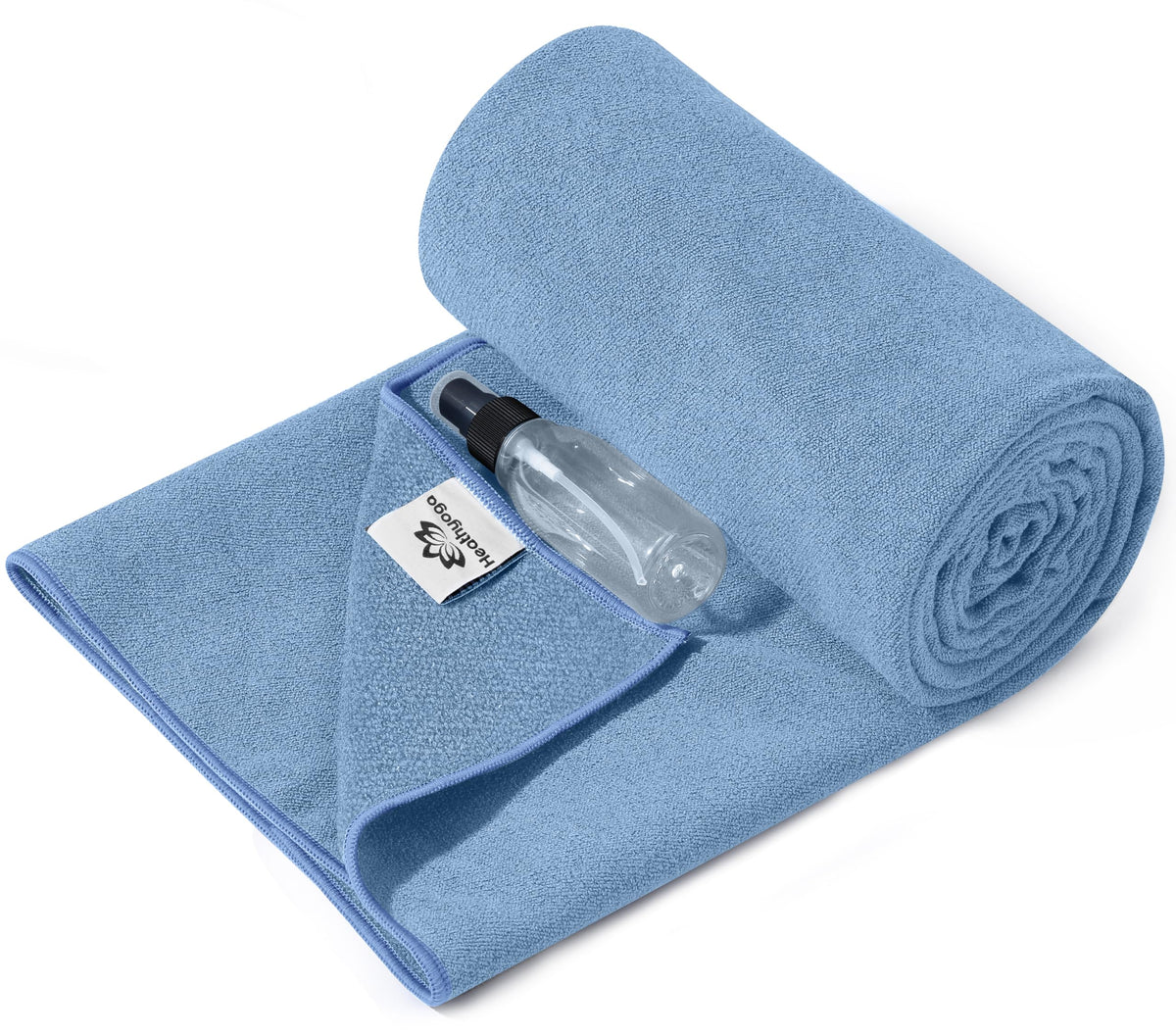 Heathyoga Yoga Mat Towel Non Slip for Hot Yoga Towel with Silicone Grip & Free Spray Bottle, 72"X26" Extra Large Microfiber Yoga Towel for Bikram, Pilates, Fitness