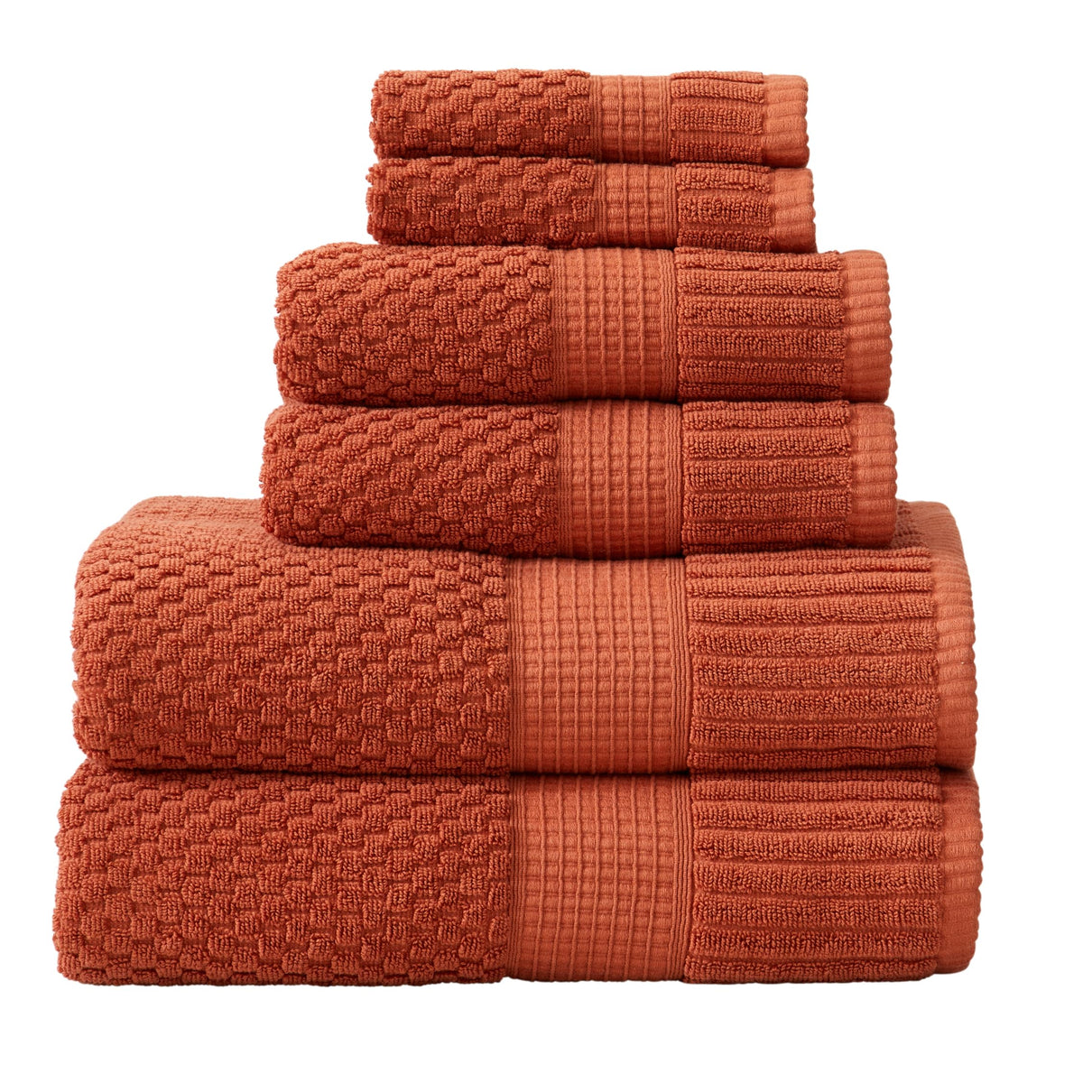 NY Loft 100% Cotton 6-Piece Bath Towel Set | Pink | Oeko-TEX | Quick-Dry