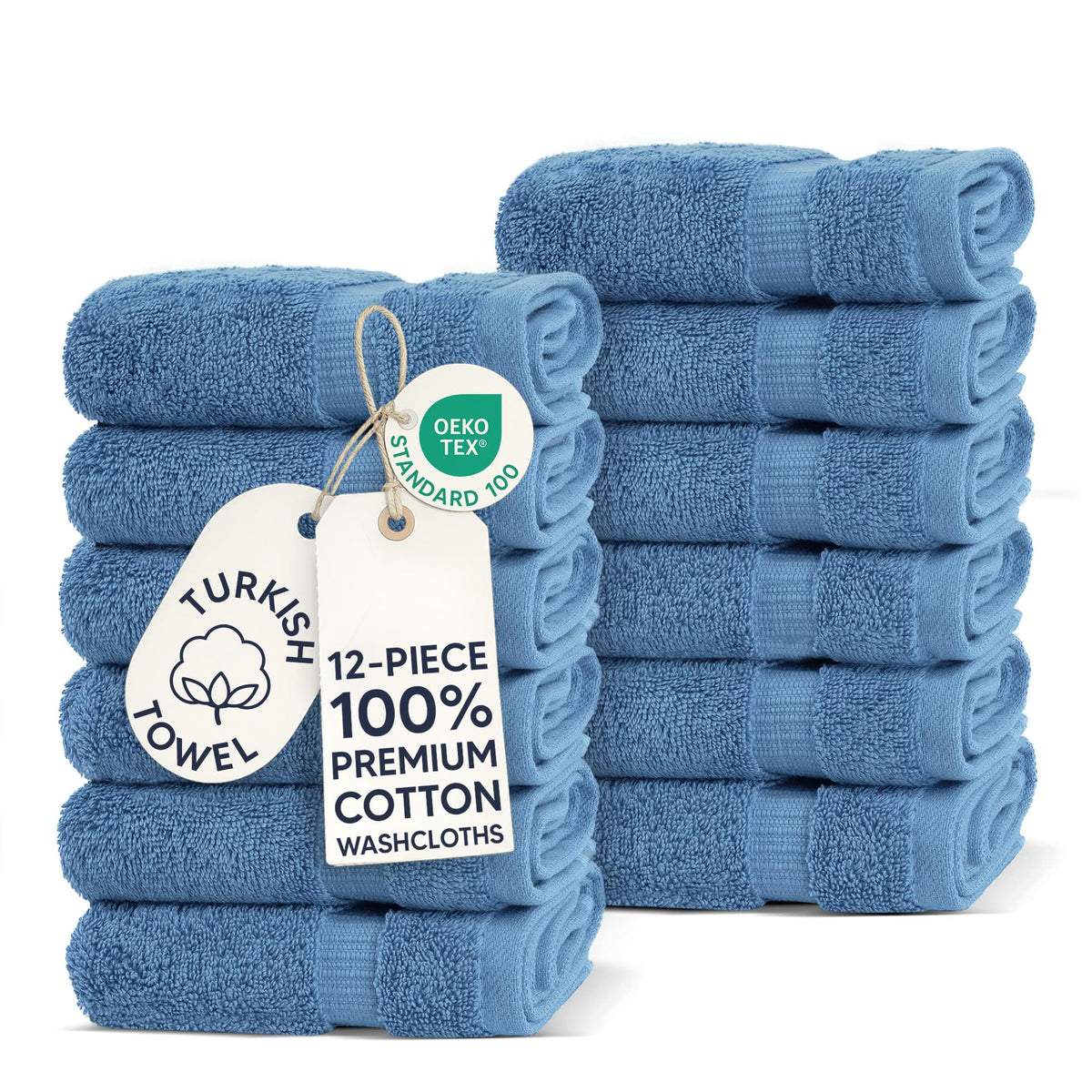 Chakir Turkish Linens 100% Cotton 4-Pack Bath Towels 27x54, Gray
