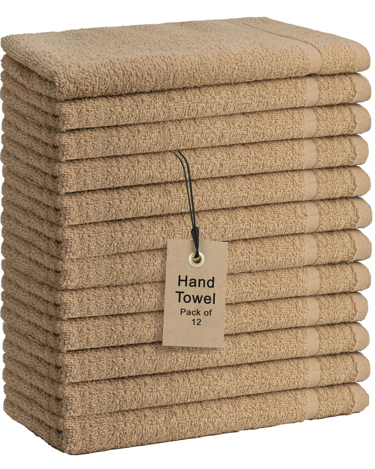 Basic Hand Towels 16x26 Inches – Pack of 12 – White Color – Soft and Absorbent Multipurpose Cotton Towels for Bathroom, Spa, Gym, Salon, Hotel, and Everyday Use