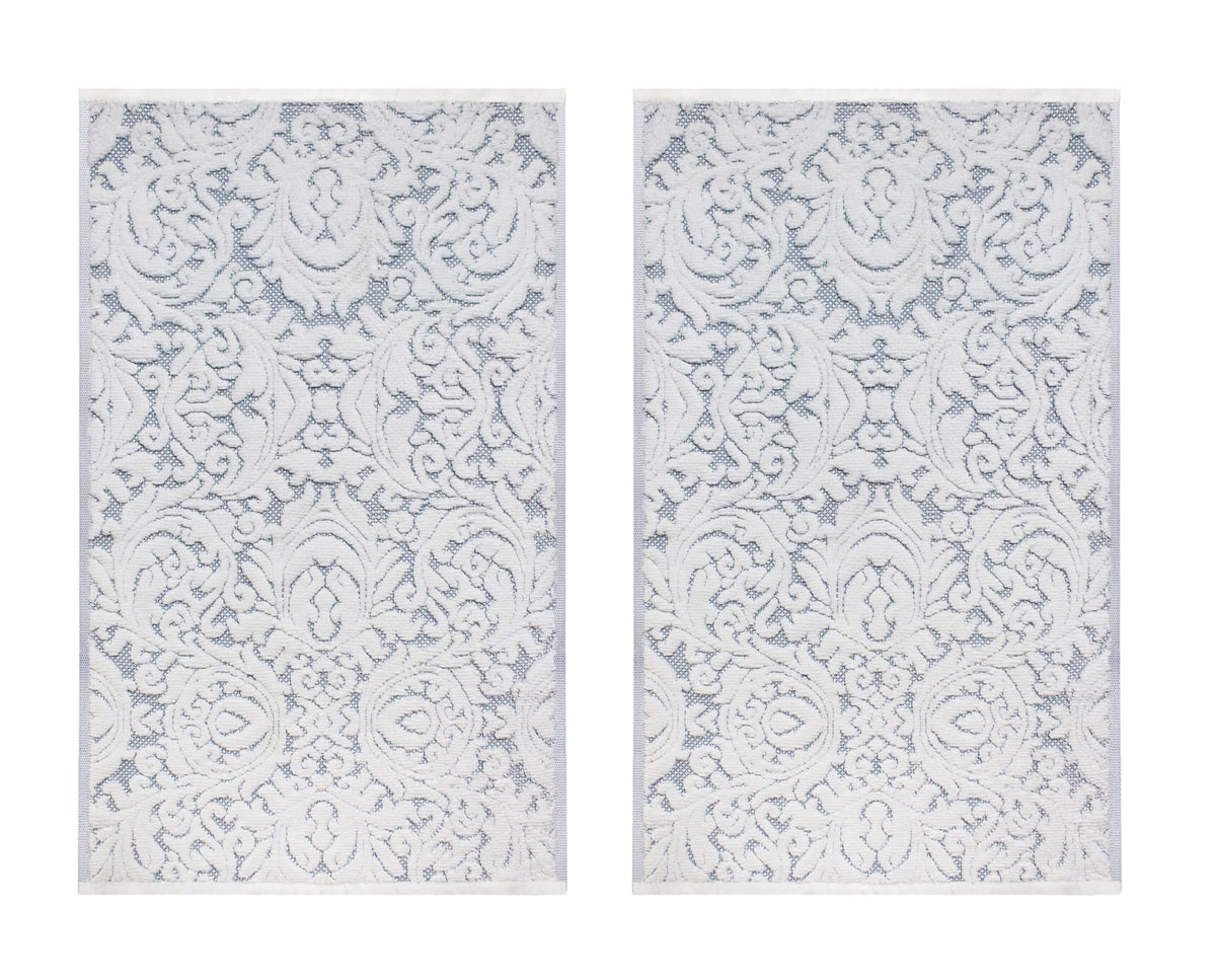 COTTON CRAFT Bath Mats - 2 Pack Tub Shower Floor Mat - 21x30- Azure Blue