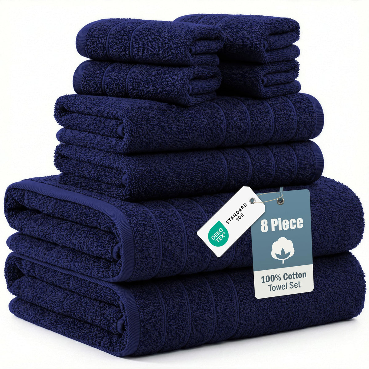Casa Platino Large Bath Towel Set Absorbent Quick Dry 100% Cotton - White