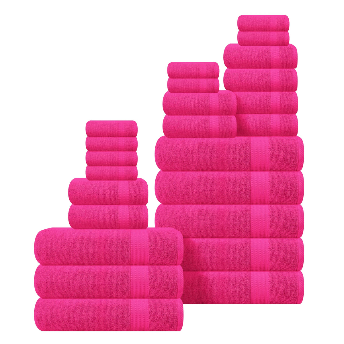 GLAMBURG Ultra Soft 8-Piece Towel Set - 100% Pure Ringspun Cotton, Contains 2 Oversized Bath Towels 27x54, 2 Hand Towels 16x28, 4 Wash Cloths 13x13 - Ideal for Everyday use, Hotel & Spa - Black