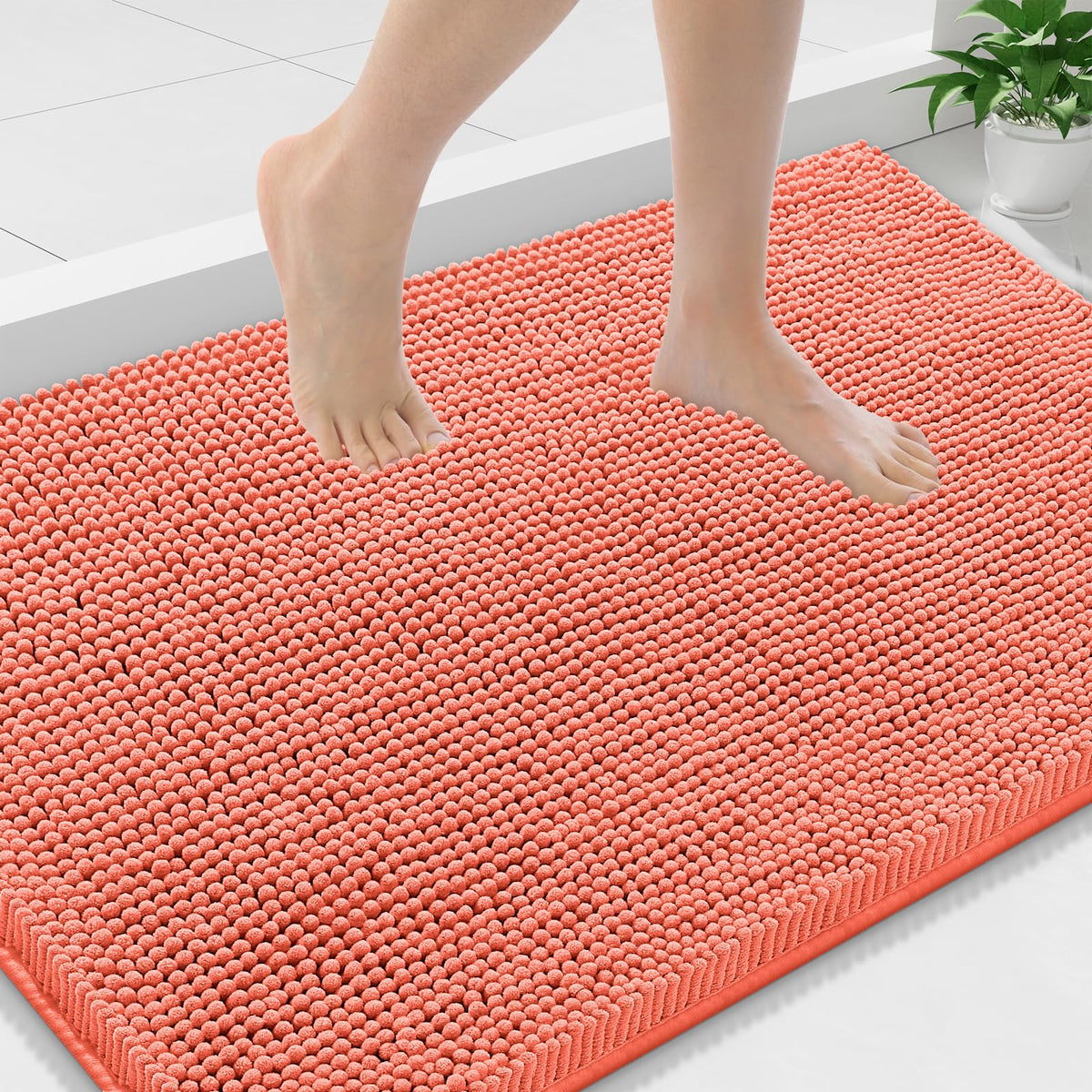Smiry Bathroom Rugs 30X20, Luxury Chenille Extra Soft Absorbent Bath Mat