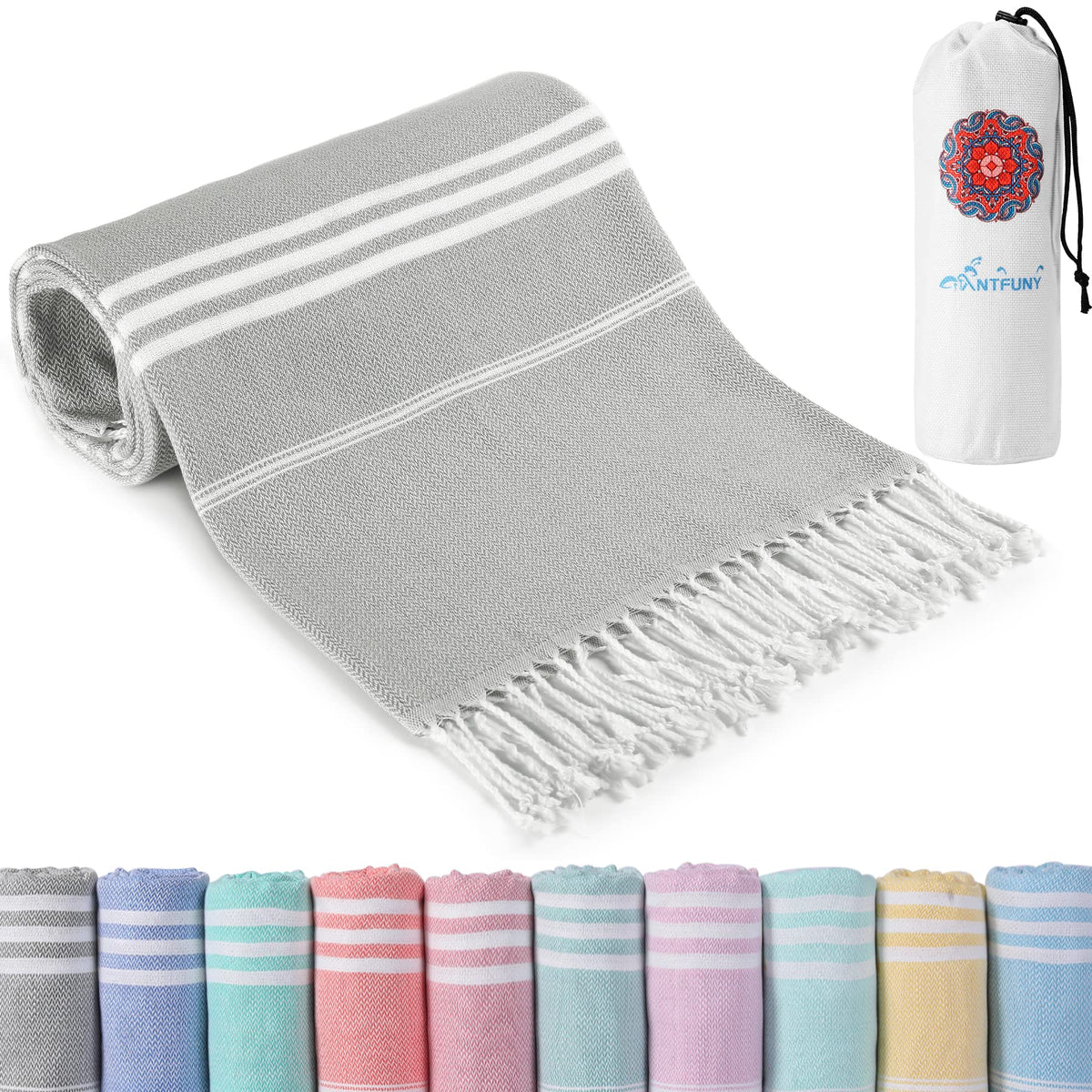 Turkish Beach Towels Vacation Essentials Quick Dry Sand Free Soft Absorbent Adult Oversized Bath Pool Swim Long Towel Lightweight Thin Fast Drying Over The Chair Towel Sand Repellent Anti Yellow