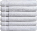 Amazon Basics 6-Pack Bath Towels, 100% Ring Spun Cotton, 600 GSM, Lightweight and Highly Absorbent, Quick Drying, Hotel Quality, 27 x 54 inches, White