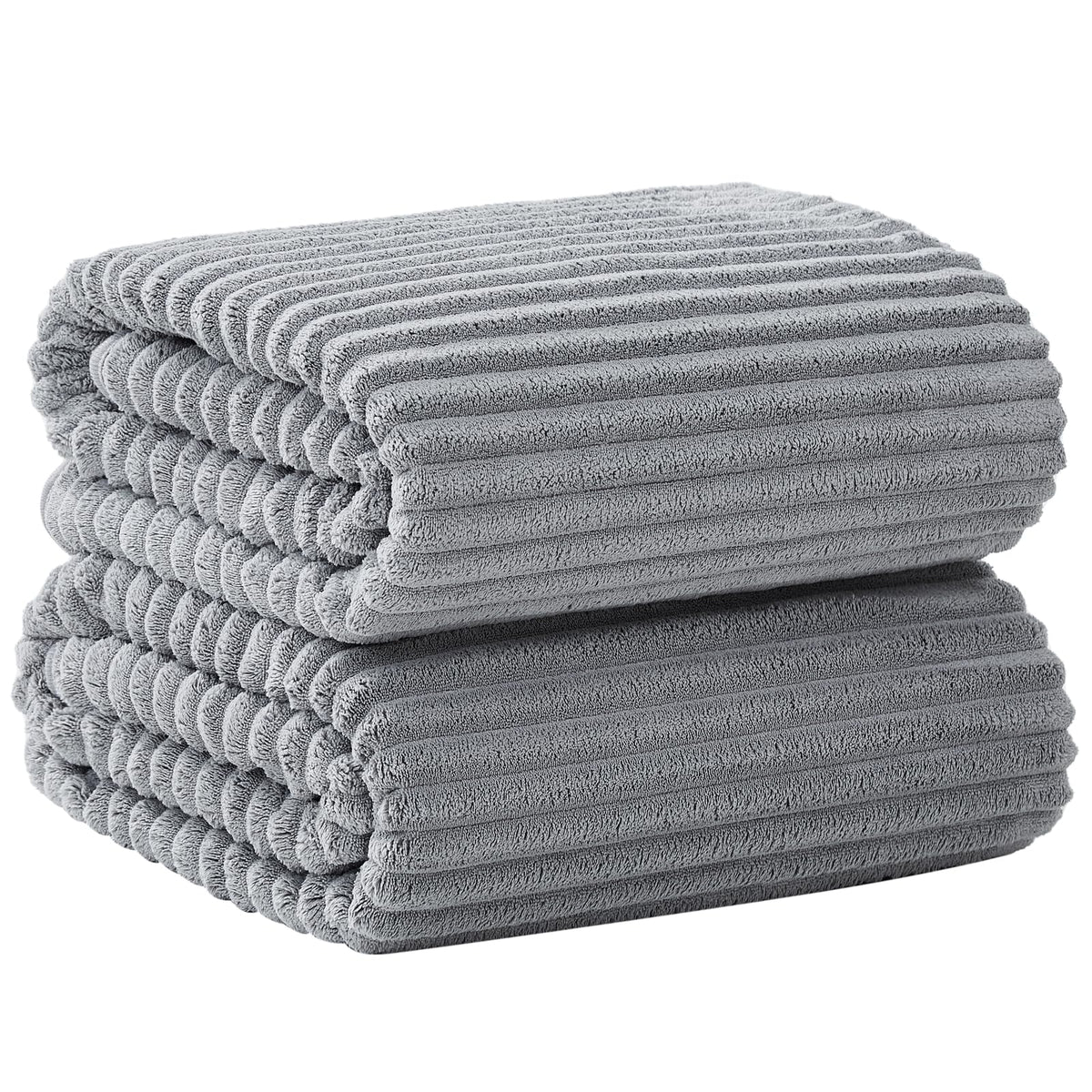 6 PC Bath Towel Set, 40"x80" Oversized Bath Sheets, Navy Blue
